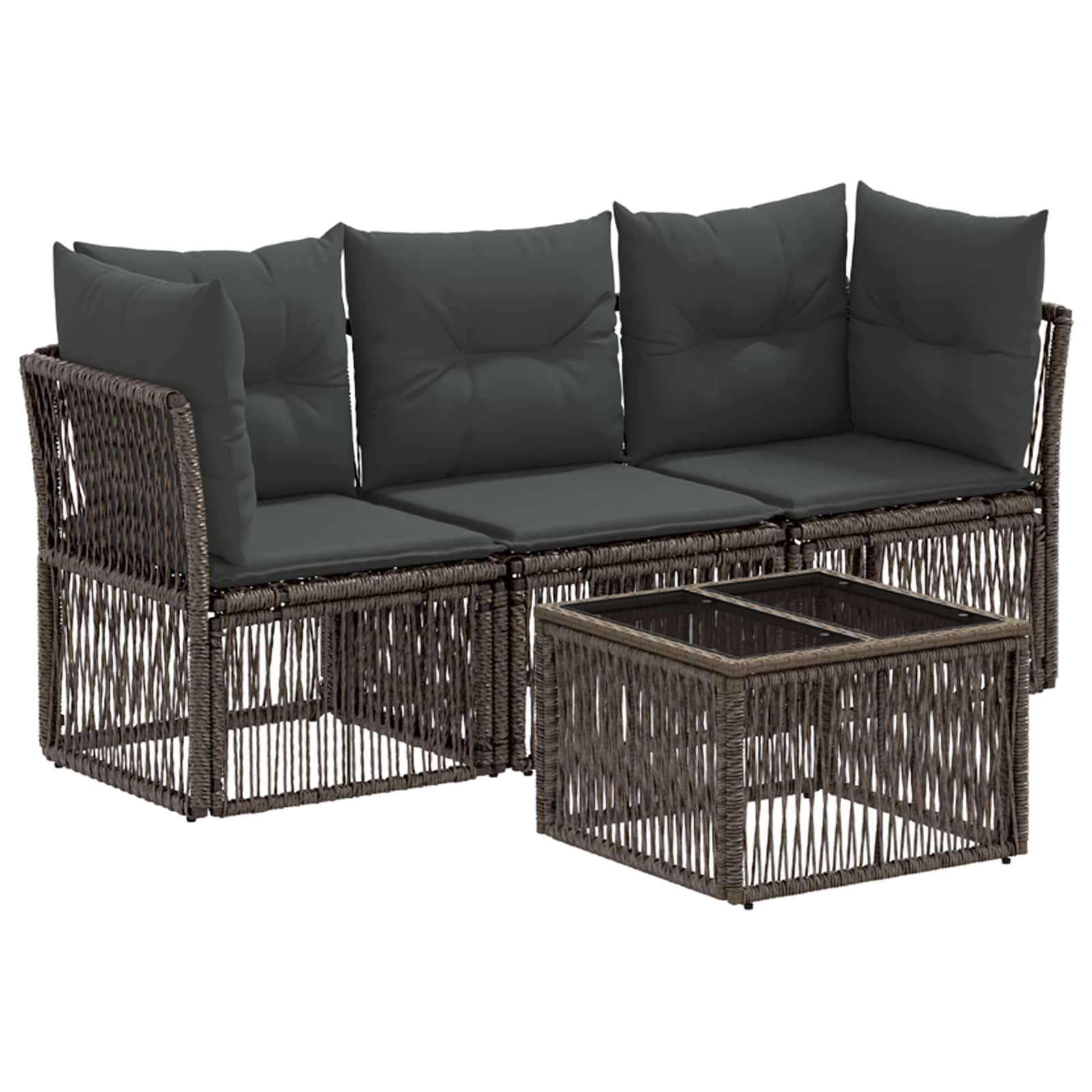 Ensemble de canapé de jardin 4 pcs Gris polyrotin - XIOS