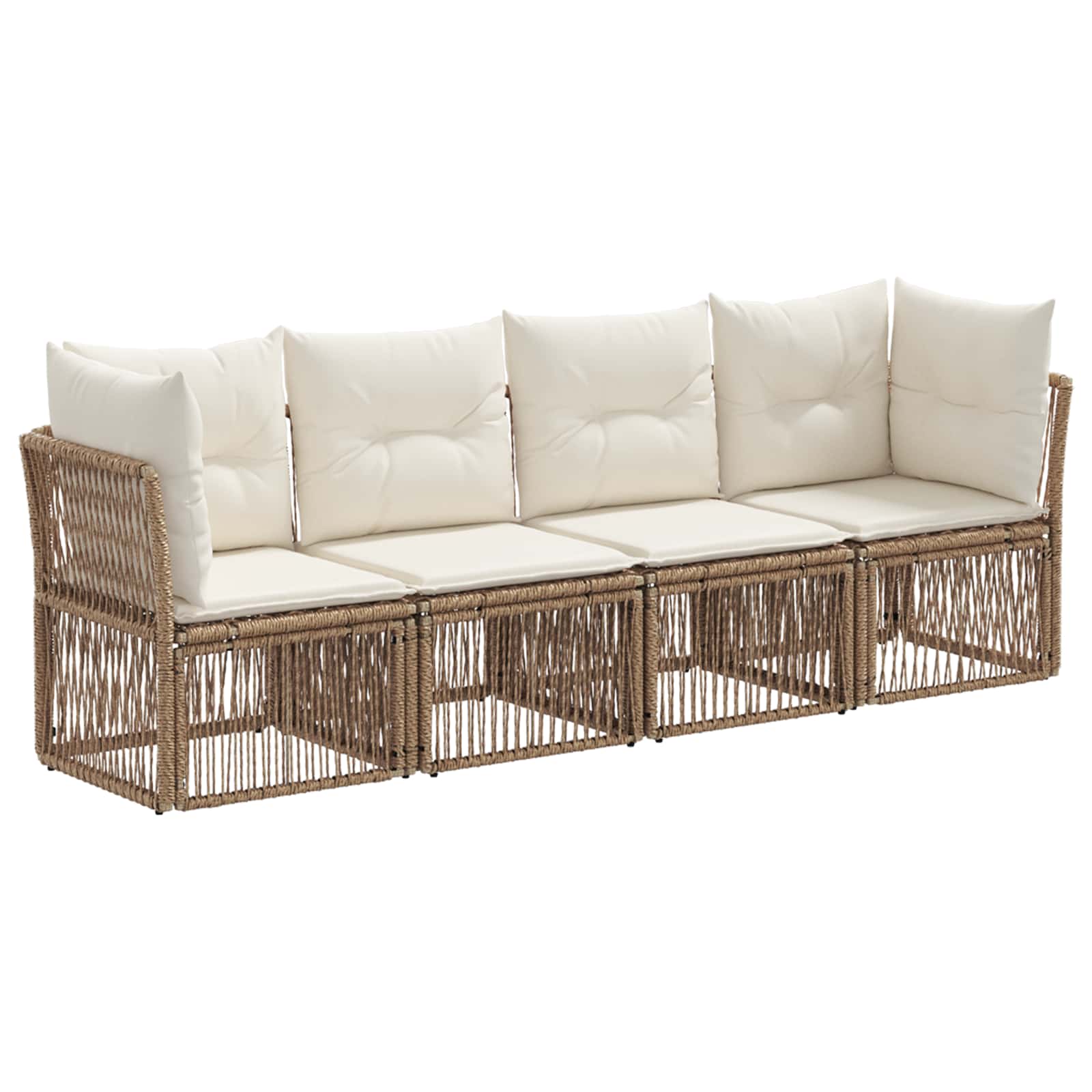 Ensemble de canapé de jardin 4 pcs Beige polyrotin - XIOS
