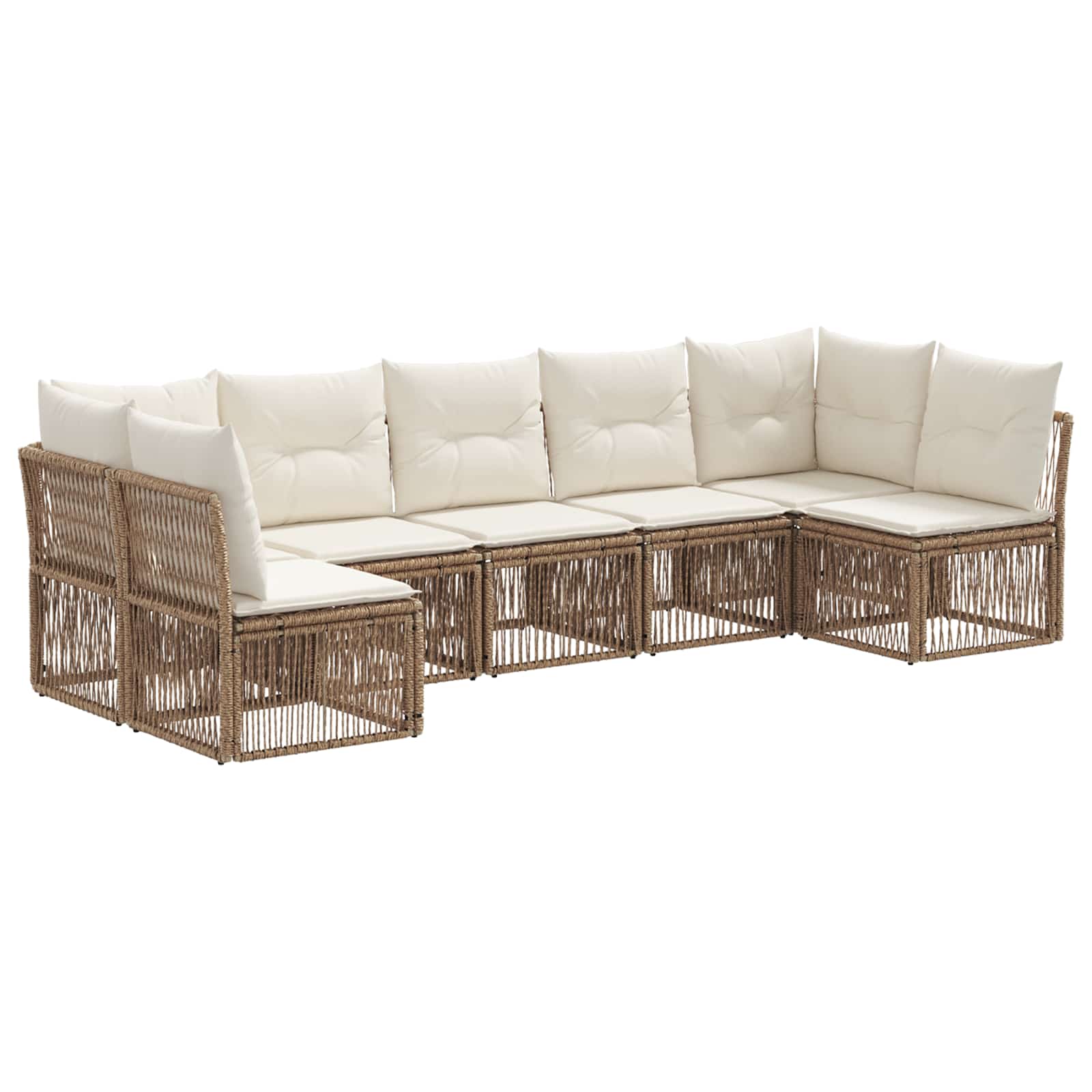 Ensemble de canapé de jardin 7 pcs Beige polyrotin - XIOS
