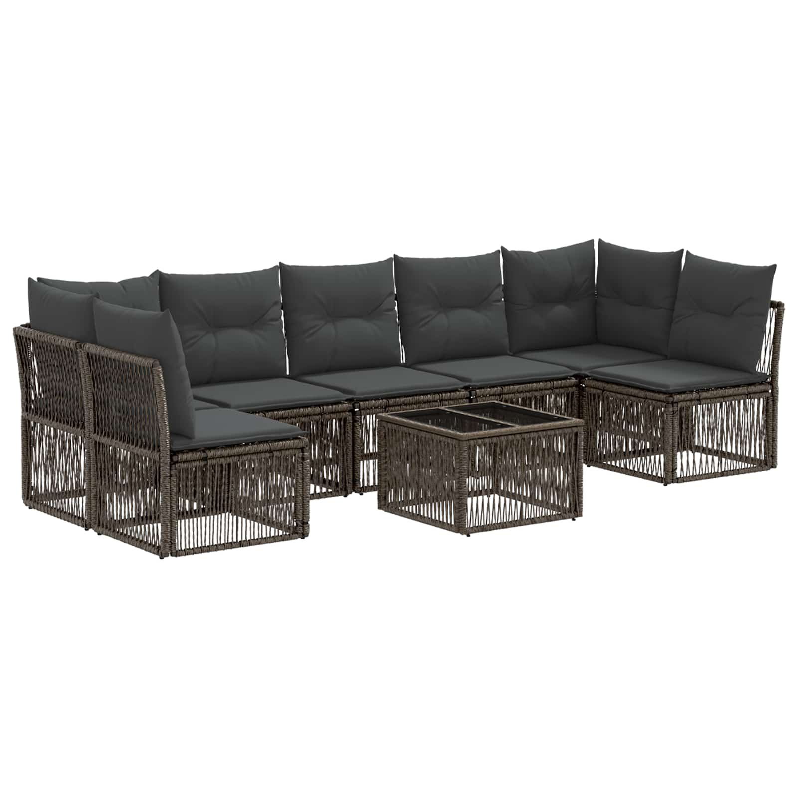 Ensemble de canapé de jardin 8 pcs Gris polyrotin - XIOS