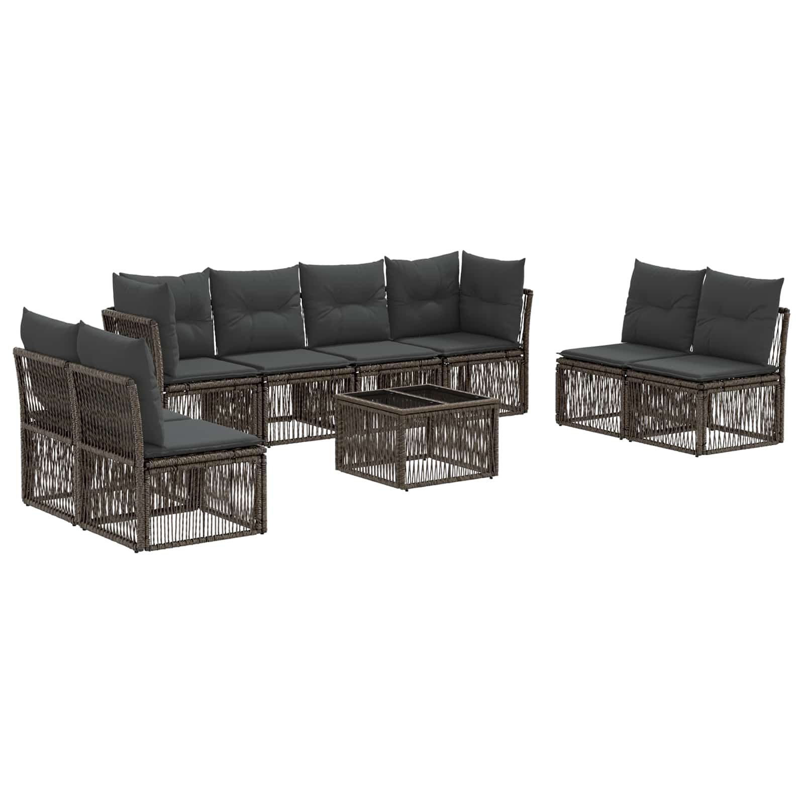 Ensemble de canapé de jardin 9 pcs Gris polyrotin - XIOS