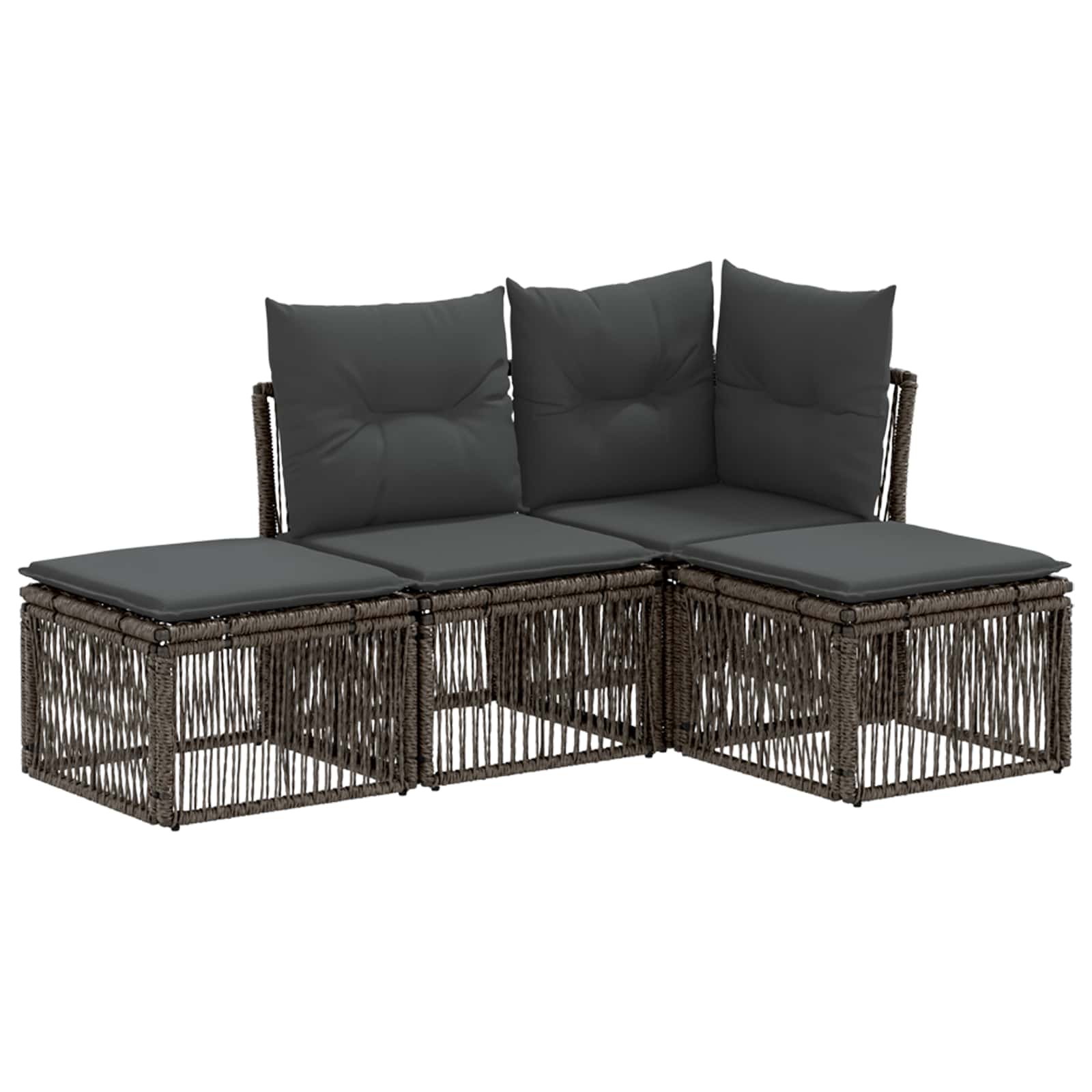 Ensemble de canapé de jardin 4 pcs Gris polyrotin - XIOS