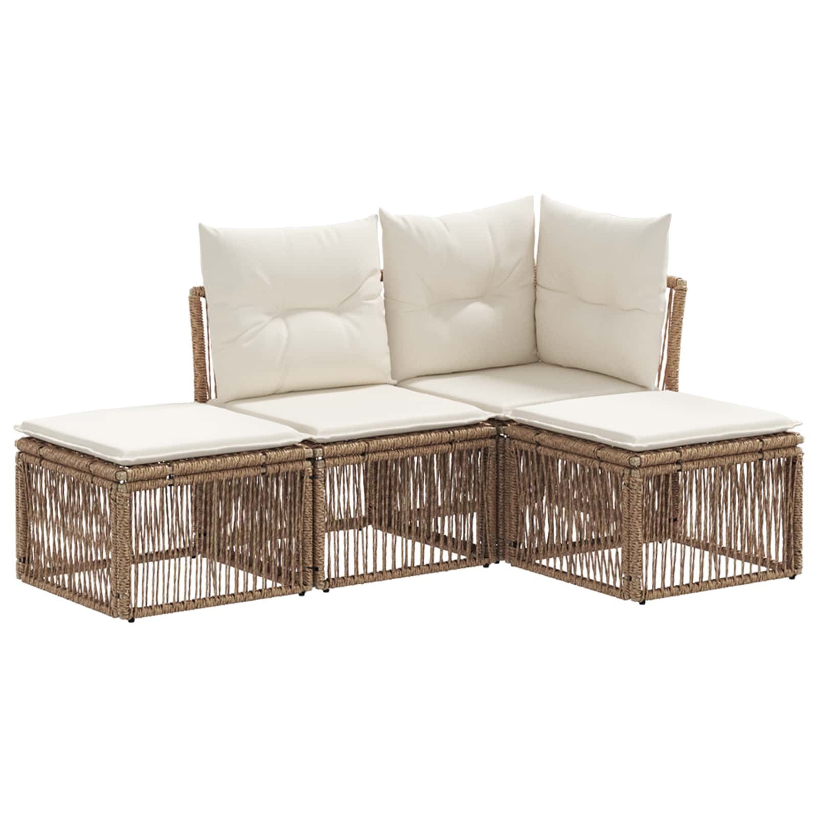 Ensemble de canapé de jardin 4 pcs Beige polyrotin - XIOS