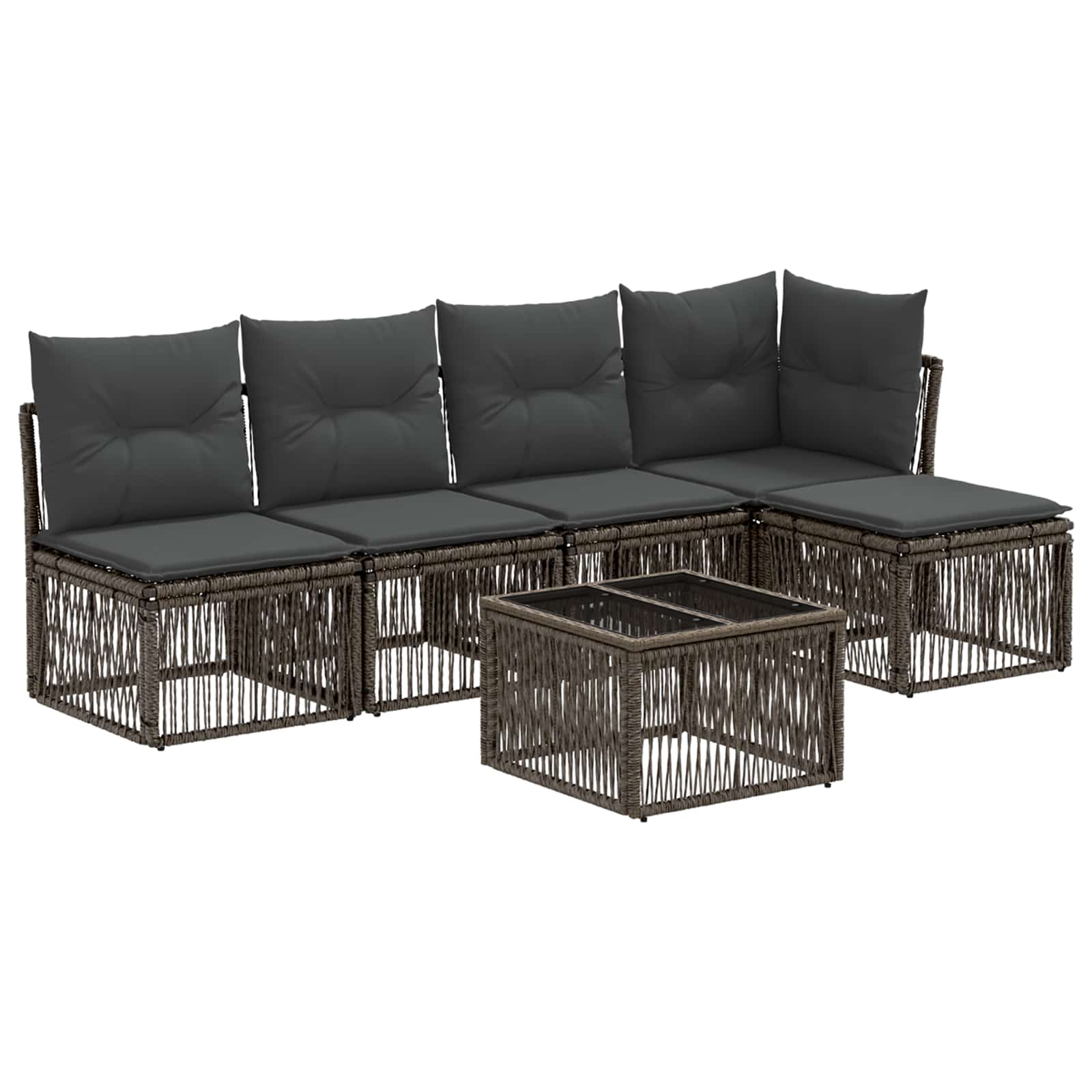 Ensemble de canapé de jardin 6 pcs Gris polyrotin - XIOS