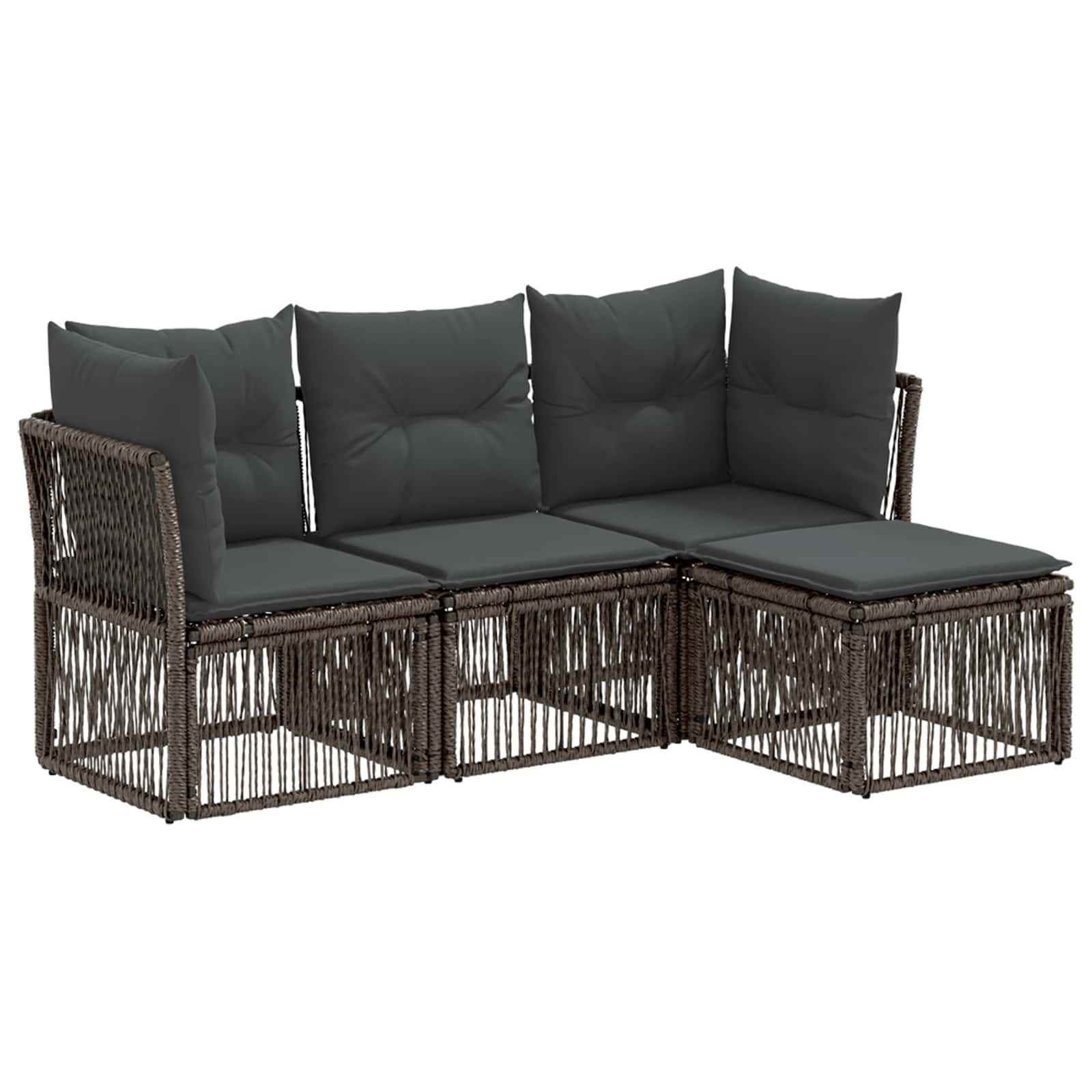 Ensemble de canapé de jardin 4 pcs Gris polyrotin - XIOS