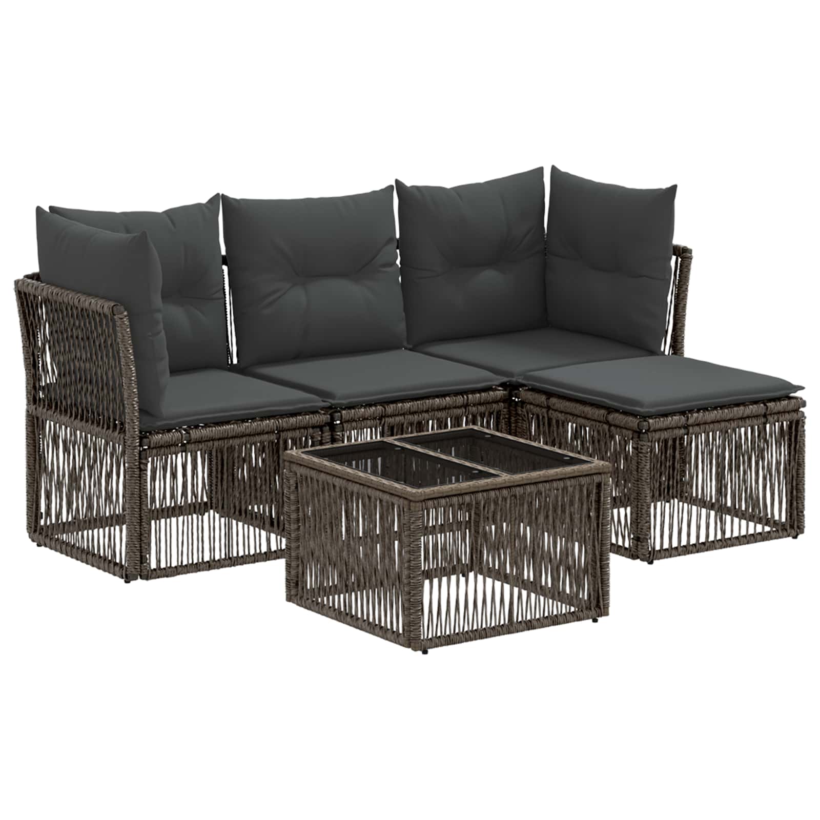 Ensemble de canapé de jardin 5 pcs Gris polyrotin - XIOS
