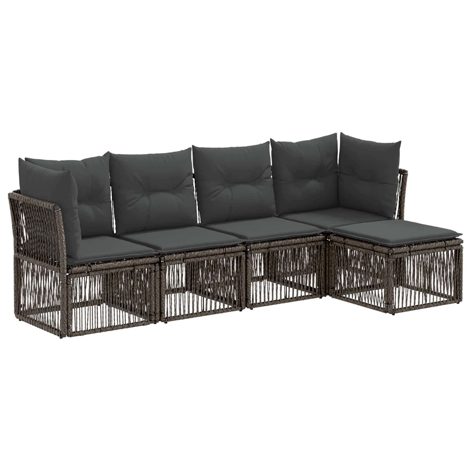 Ensemble de canapé de jardin 5 pcs Gris polyrotin - XIOS