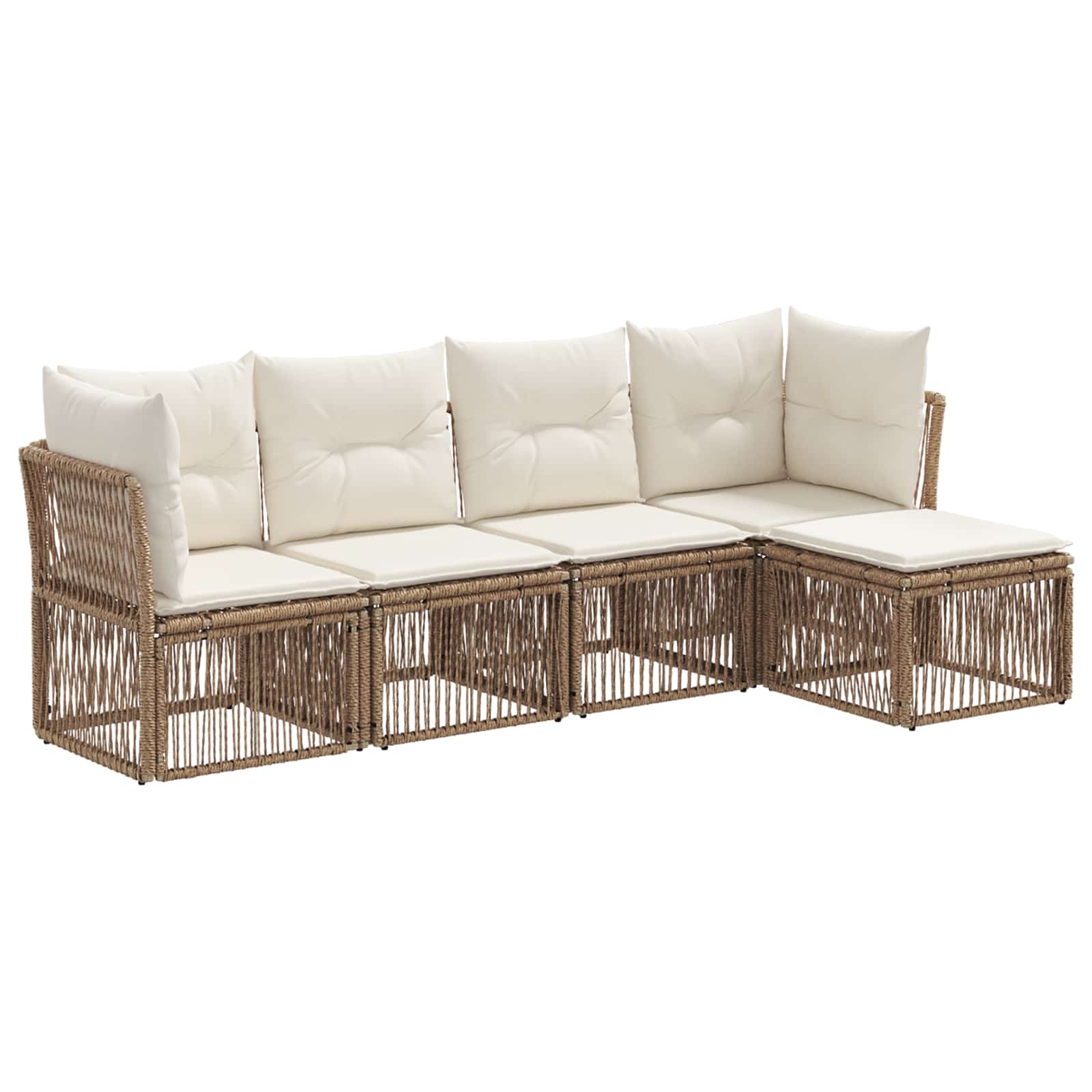 Ensemble de canapé de jardin 5 pcs Beige polyrotin - XIOS