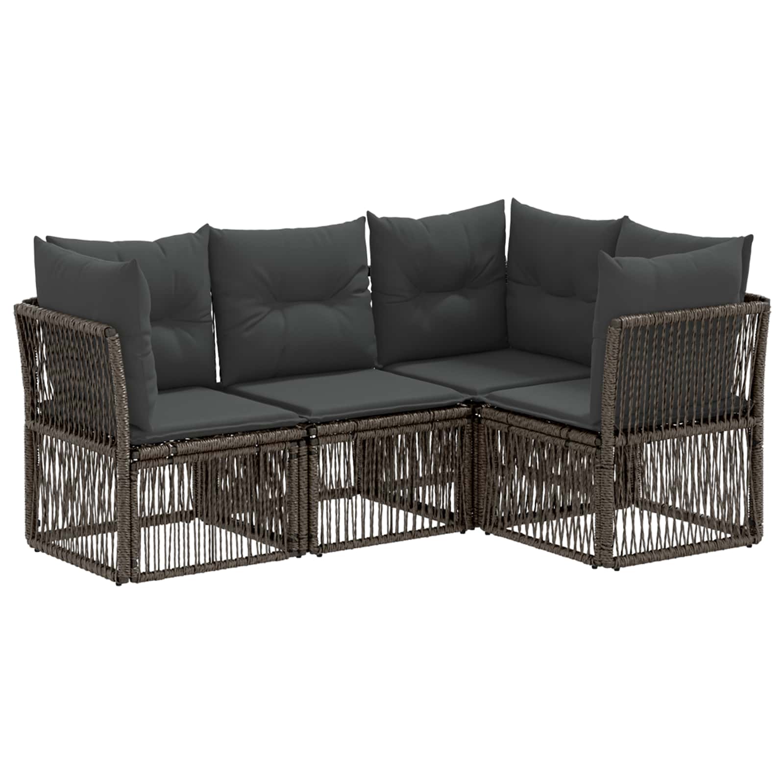 Ensemble de canapé de jardin 4 pcs Gris polyrotin - XIOS