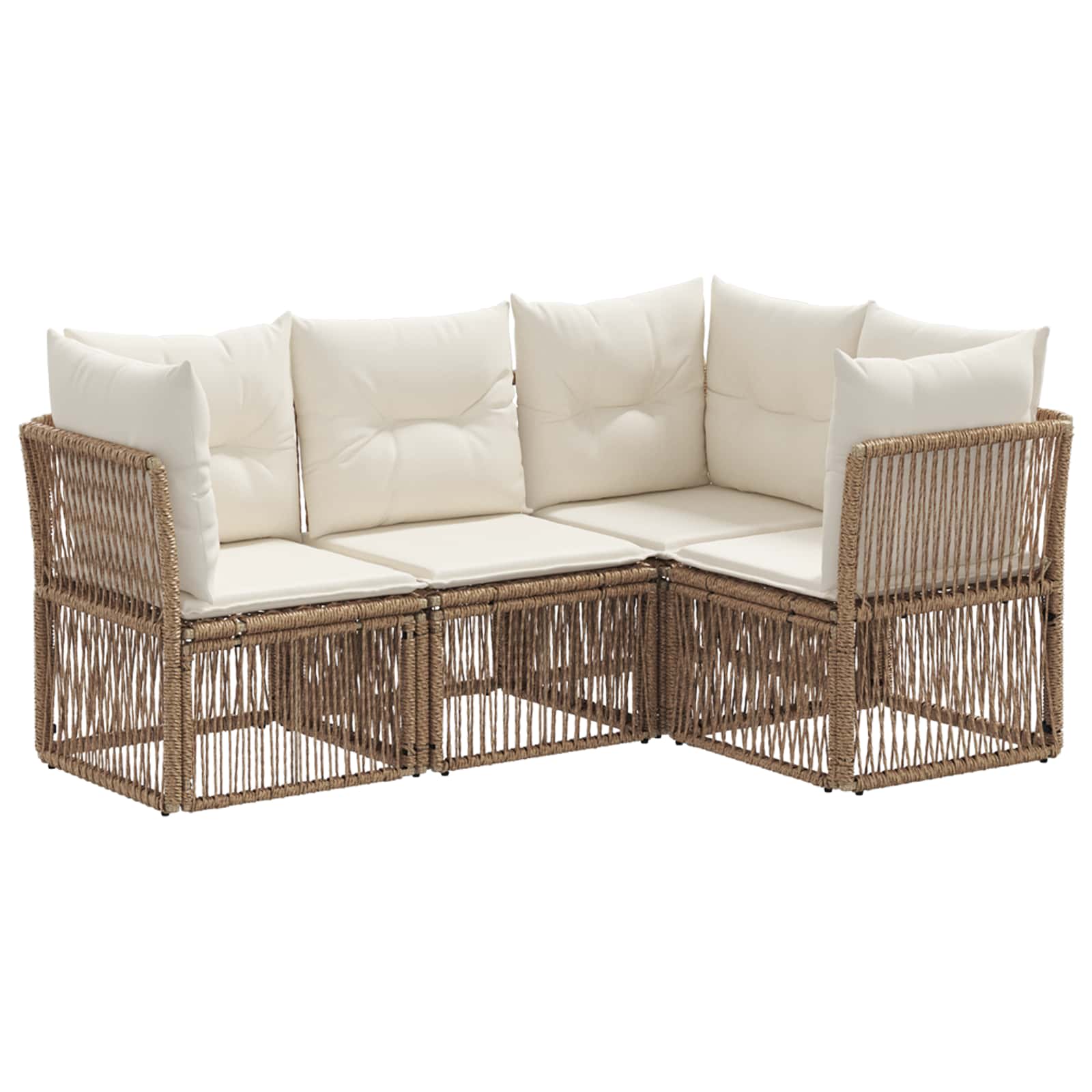 Ensemble de canapé de jardin 4 pcs Beige polyrotin - XIOS