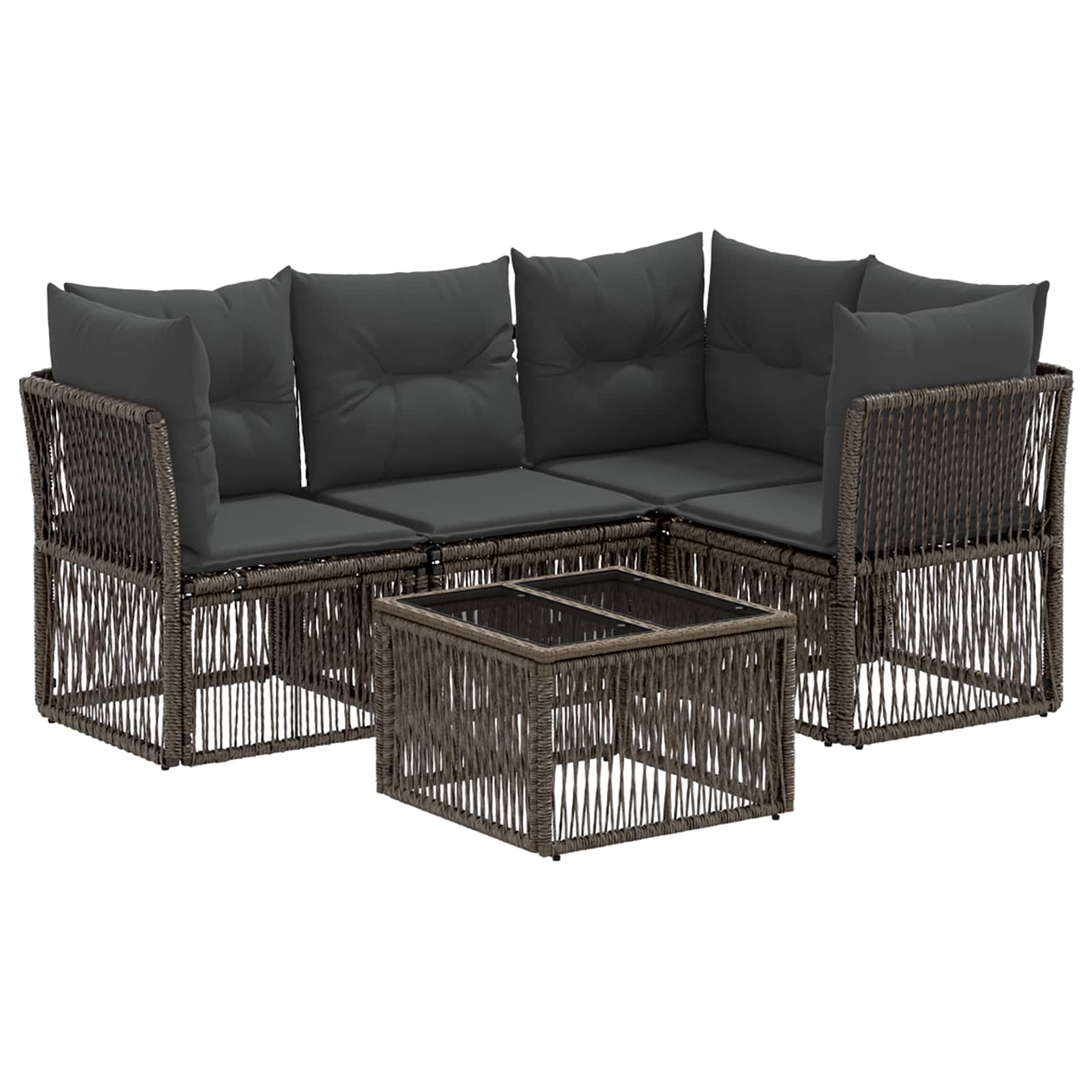 Ensemble de canapé de jardin 5 pcs Gris polyrotin - XIOS