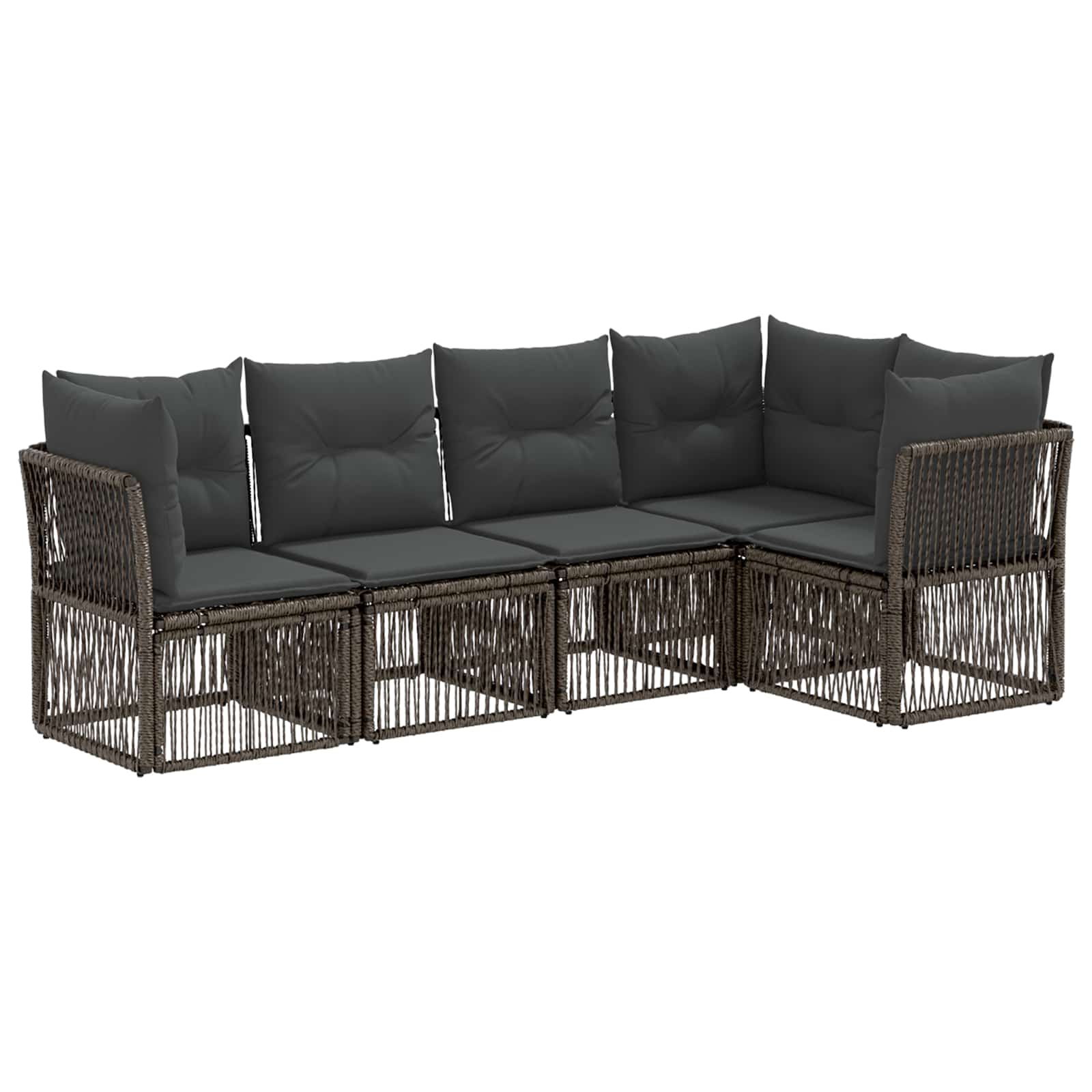 Ensemble de canapé de jardin 5 pcs Gris polyrotin - XIOS