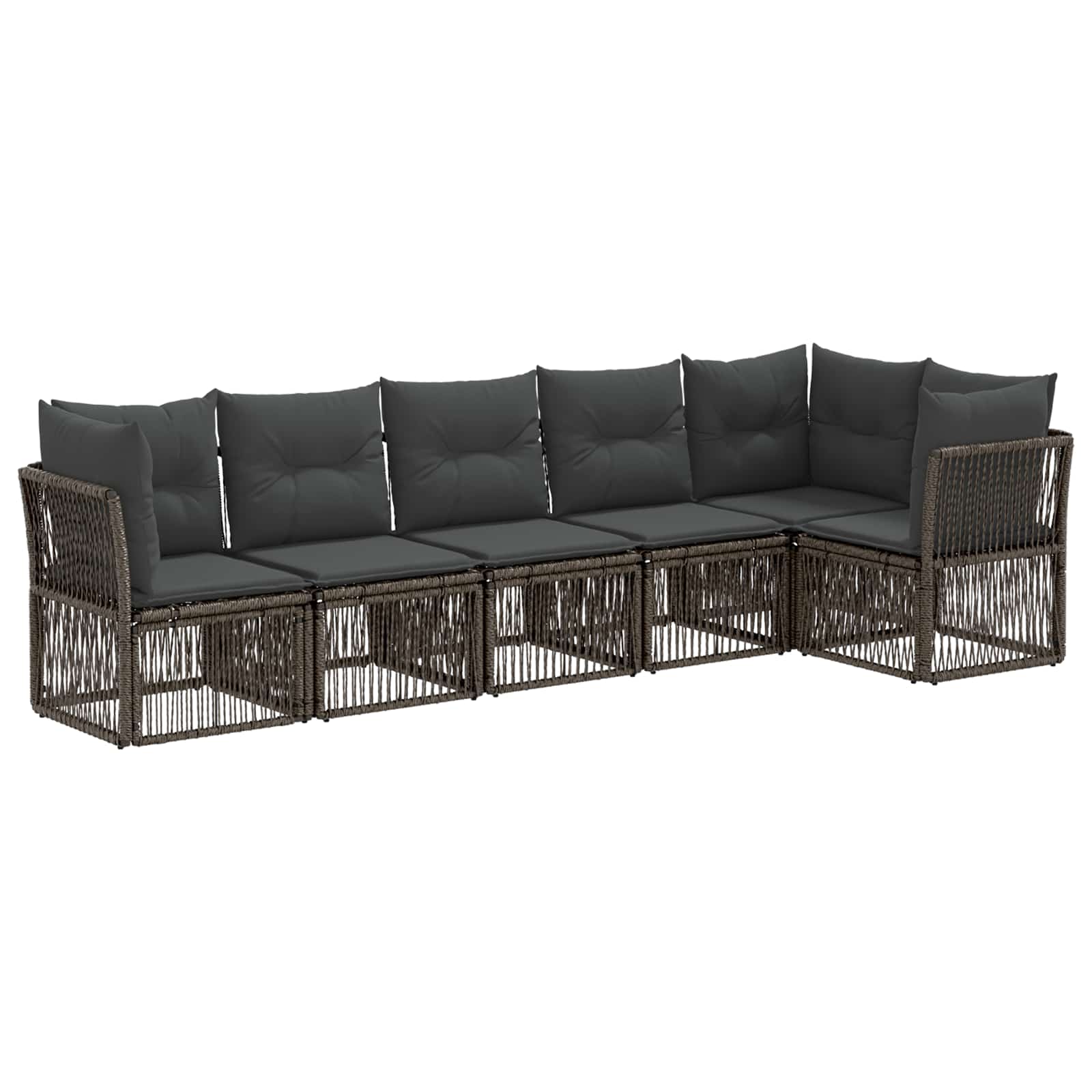 Ensemble de canapé de jardin 6 pcs Gris polyrotin - XIOS