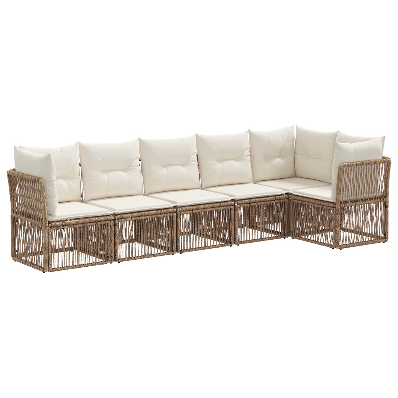 Ensemble de canapé de jardin 6 pcs Beige polyrotin - XIOS