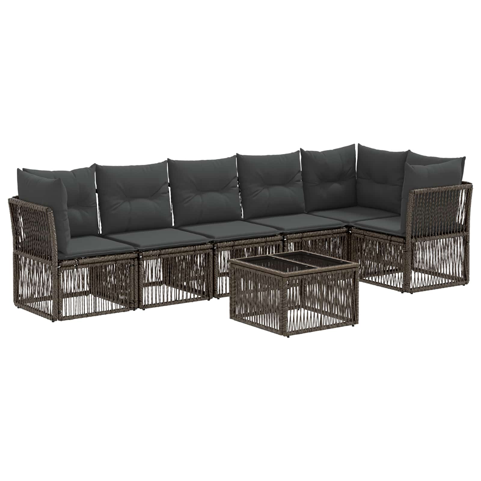 Ensemble de canapé de jardin 7 pcs Gris polyrotin - XIOS