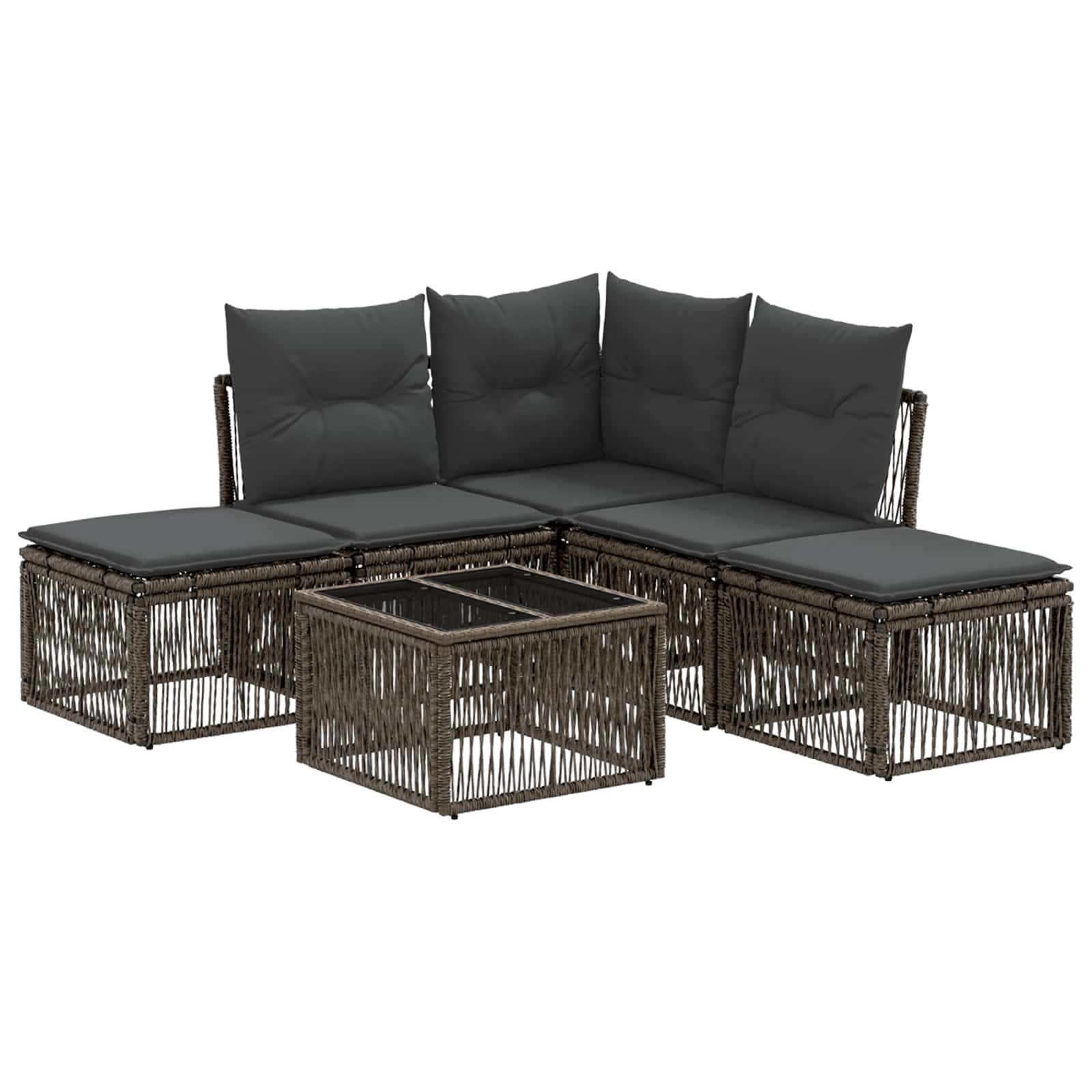 Ensemble de canapé de jardin 6 pcs Gris polyrotin - XIOS