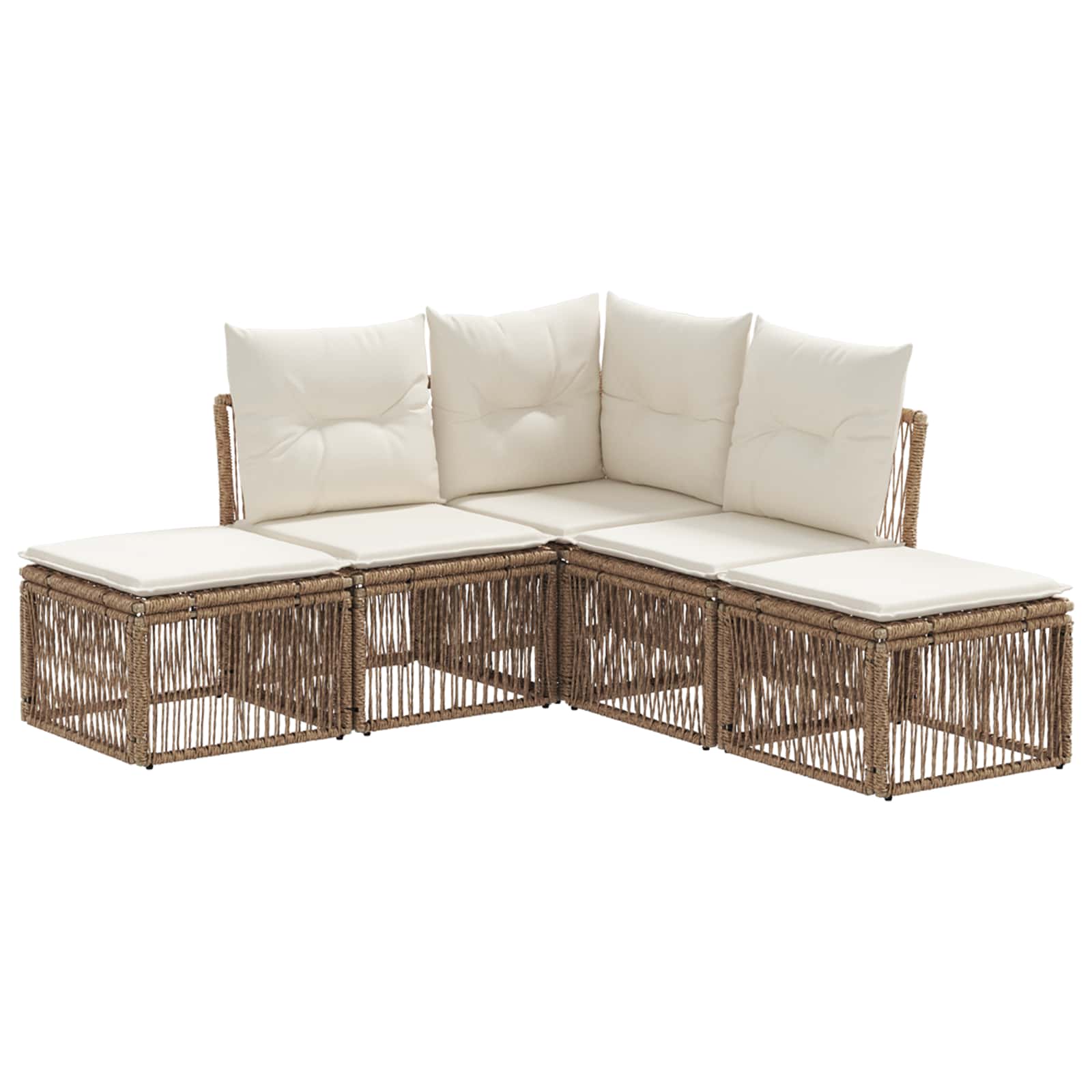 Ensemble de canapé de jardin 5 pcs Beige polyrotin - XIOS