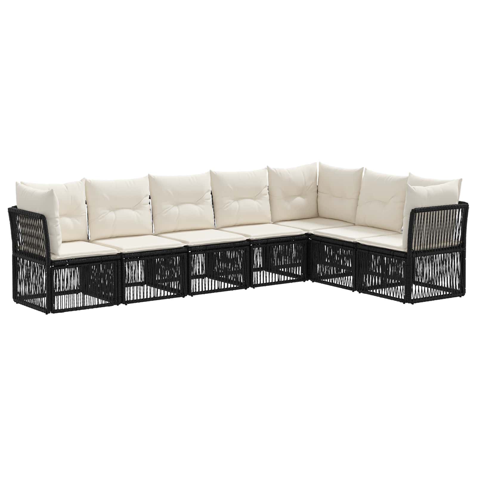 Ensemble de canapé de jardin 7 pcs Noir polyrotin - XIOS