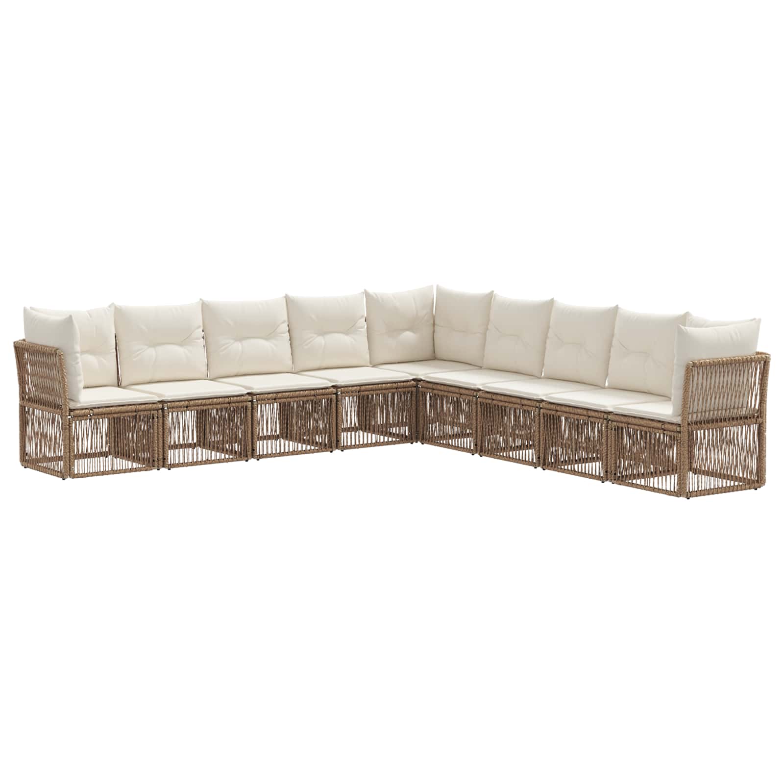 Ensemble de canapé de jardin 9 pcs Beige polyrotin - XIOS