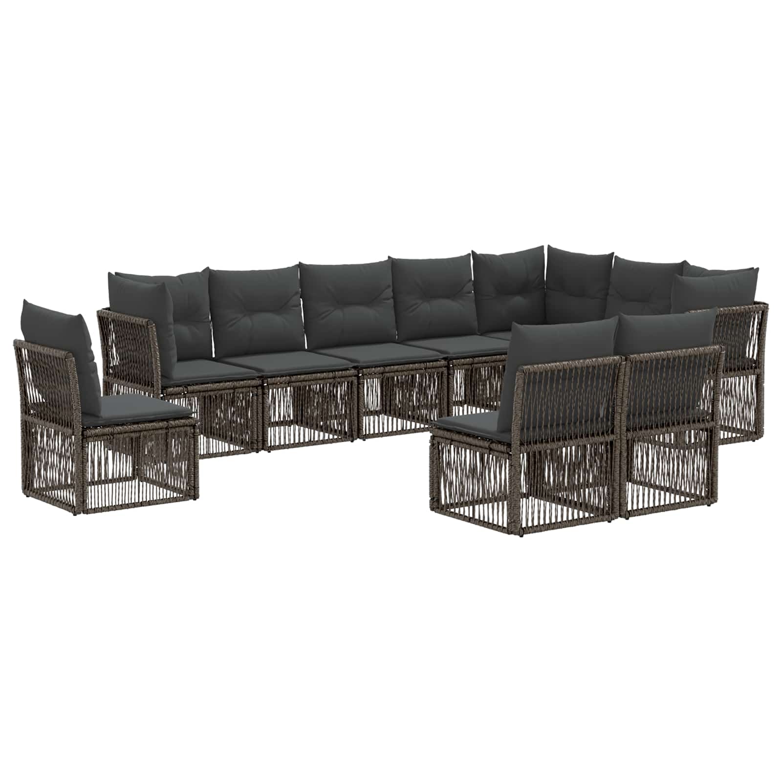 Ensemble de canapé de jardin 10 pcs Gris polyrotin - XIOS
