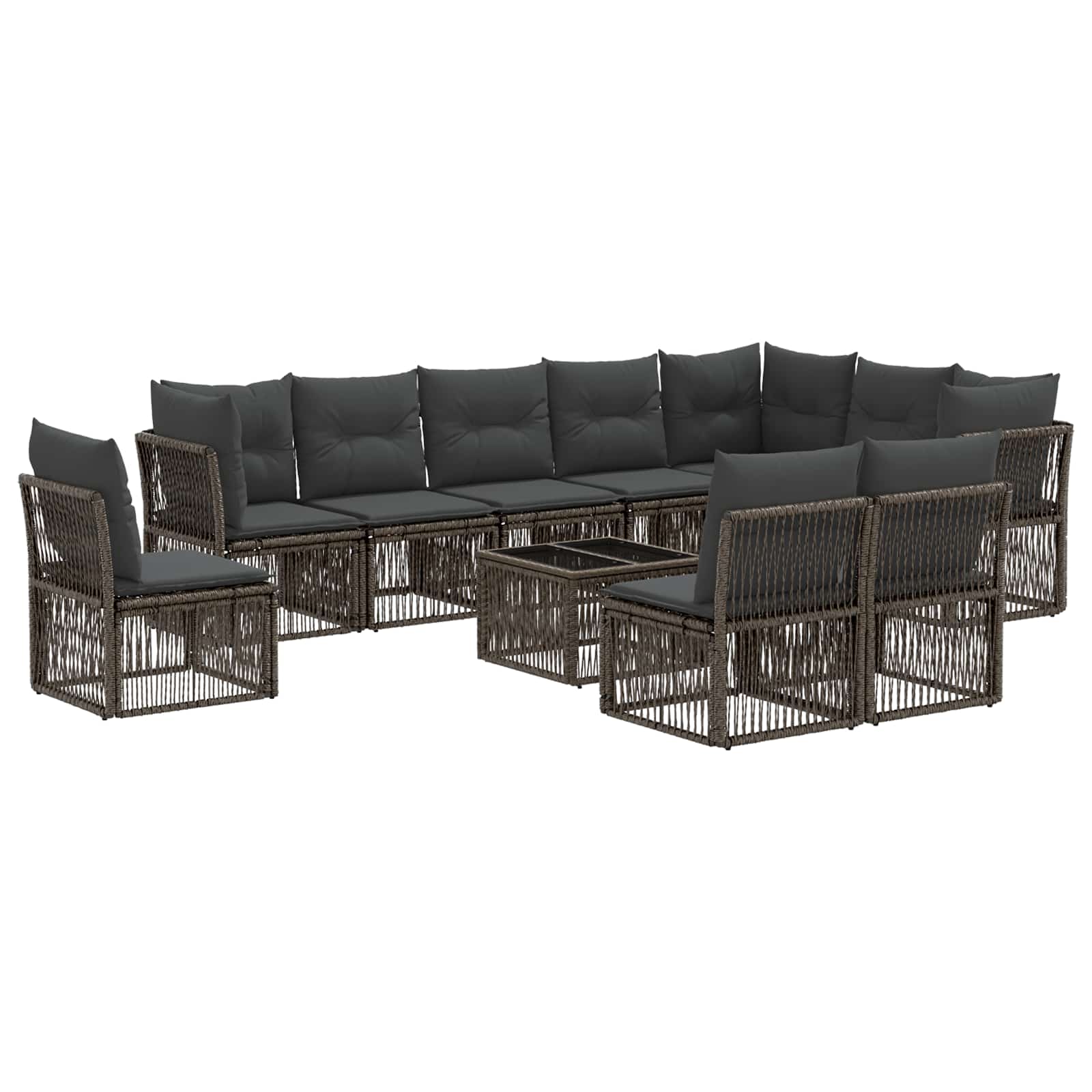 Ensemble de canapé de jardin 11 pcs Gris polyrotin - XIOS