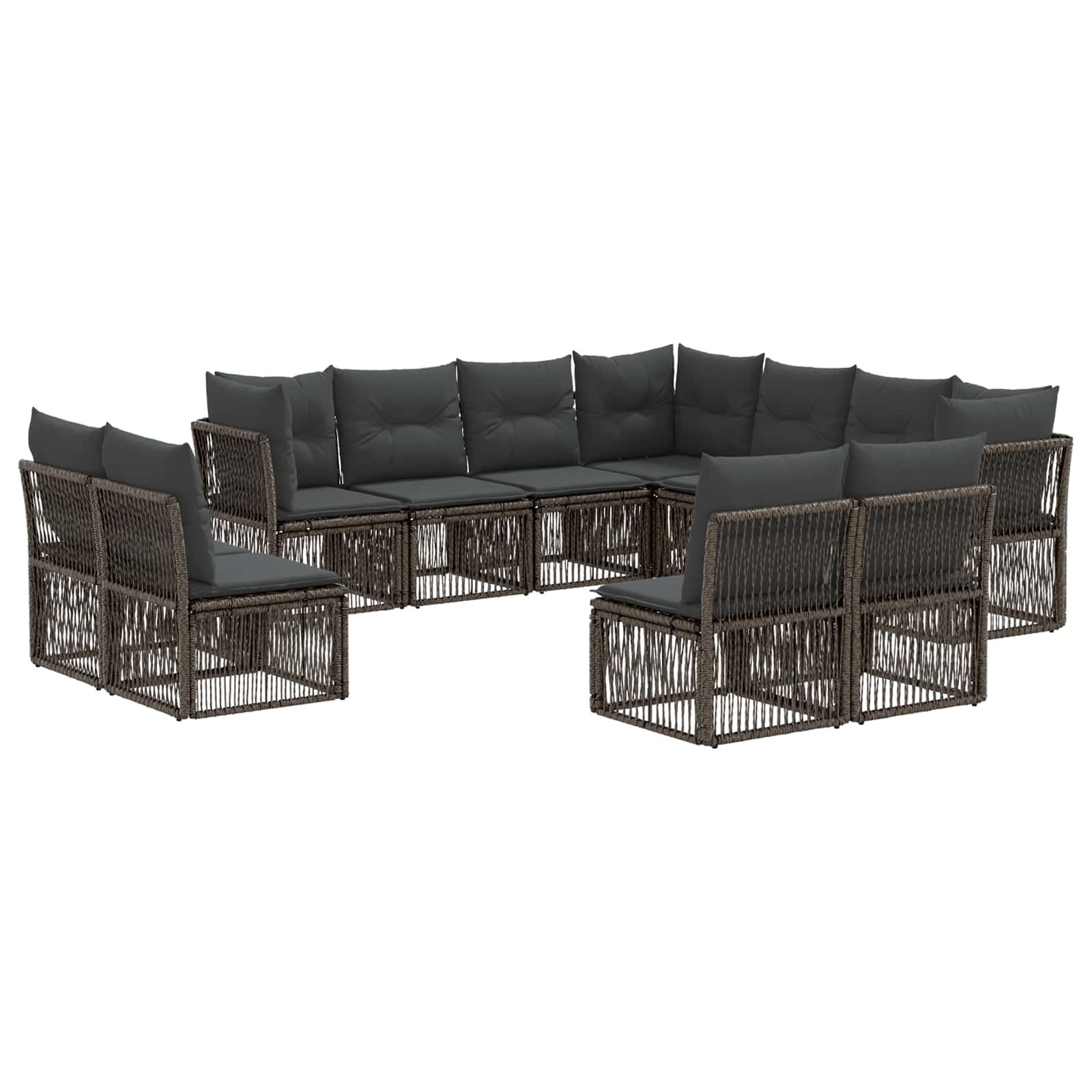 Ensemble de canapé de jardin 11 pcs Gris polyrotin - XIOS