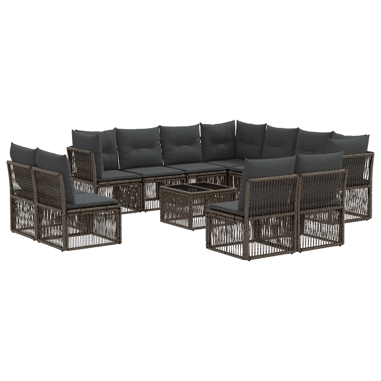 Ensemble de canapé de jardin 12 pcs Gris polyrotin - XIOS