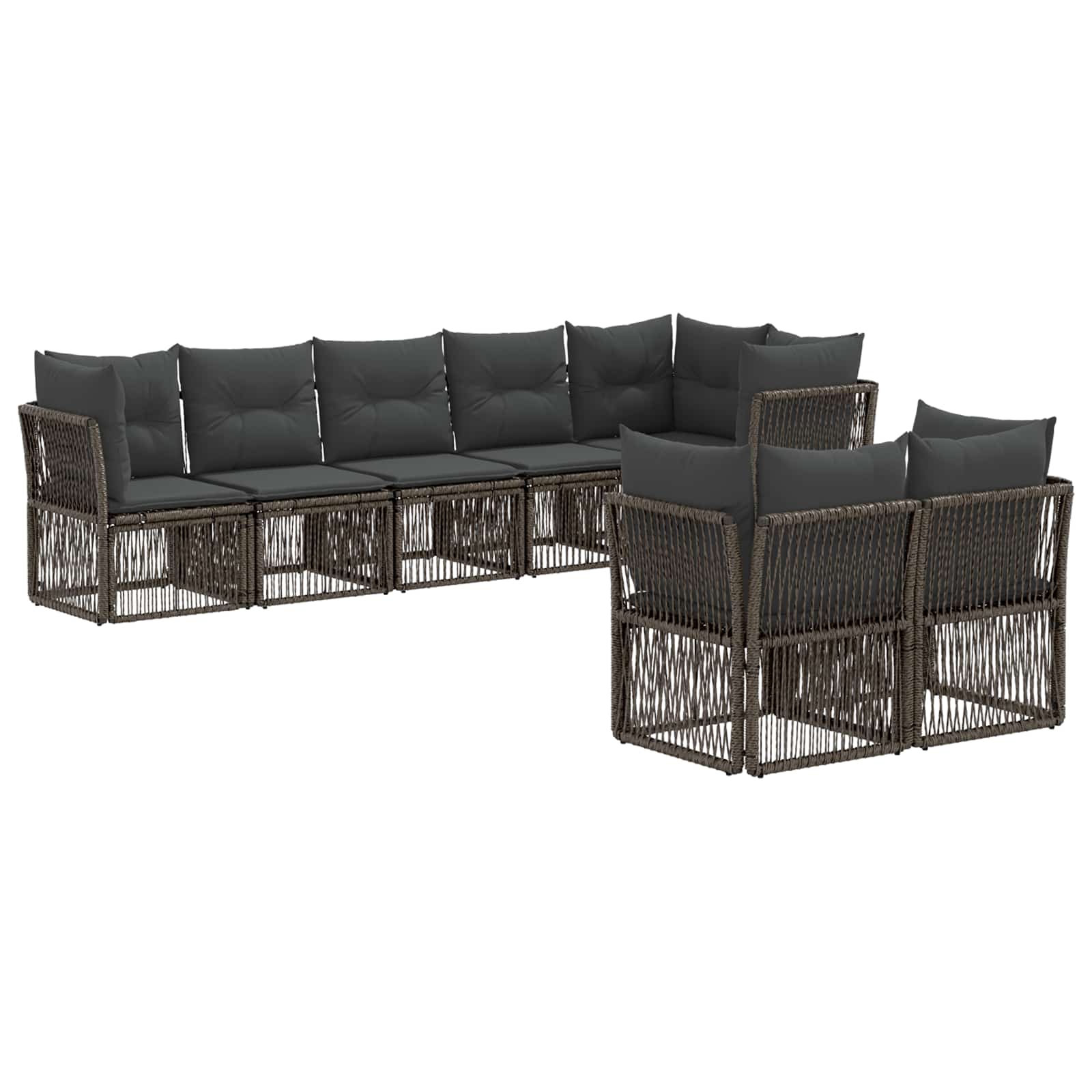 Ensemble de canapé de jardin 8 pcs Gris polyrotin - XIOS