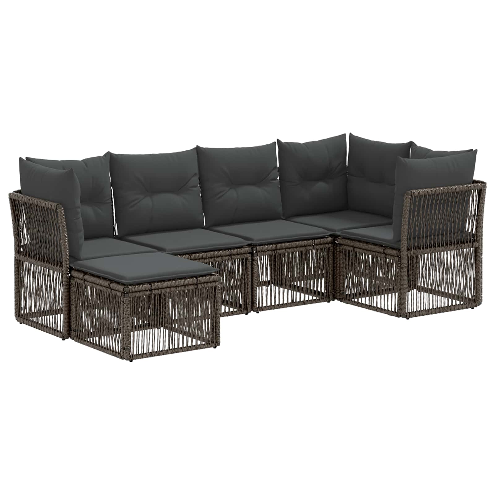 Ensemble de canapé de jardin 6 pcs Gris polyrotin - XIOS