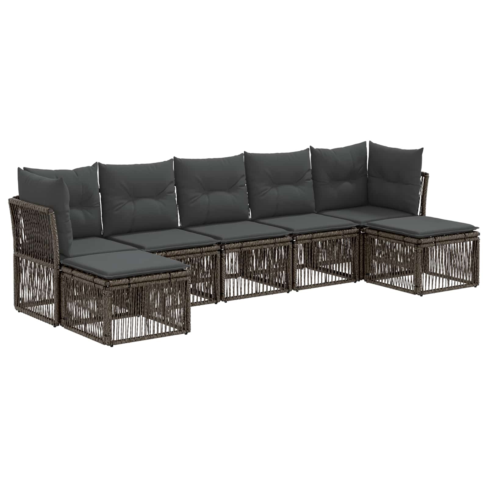 Ensemble de canapé de jardin 7 pcs Gris polyrotin - XIOS