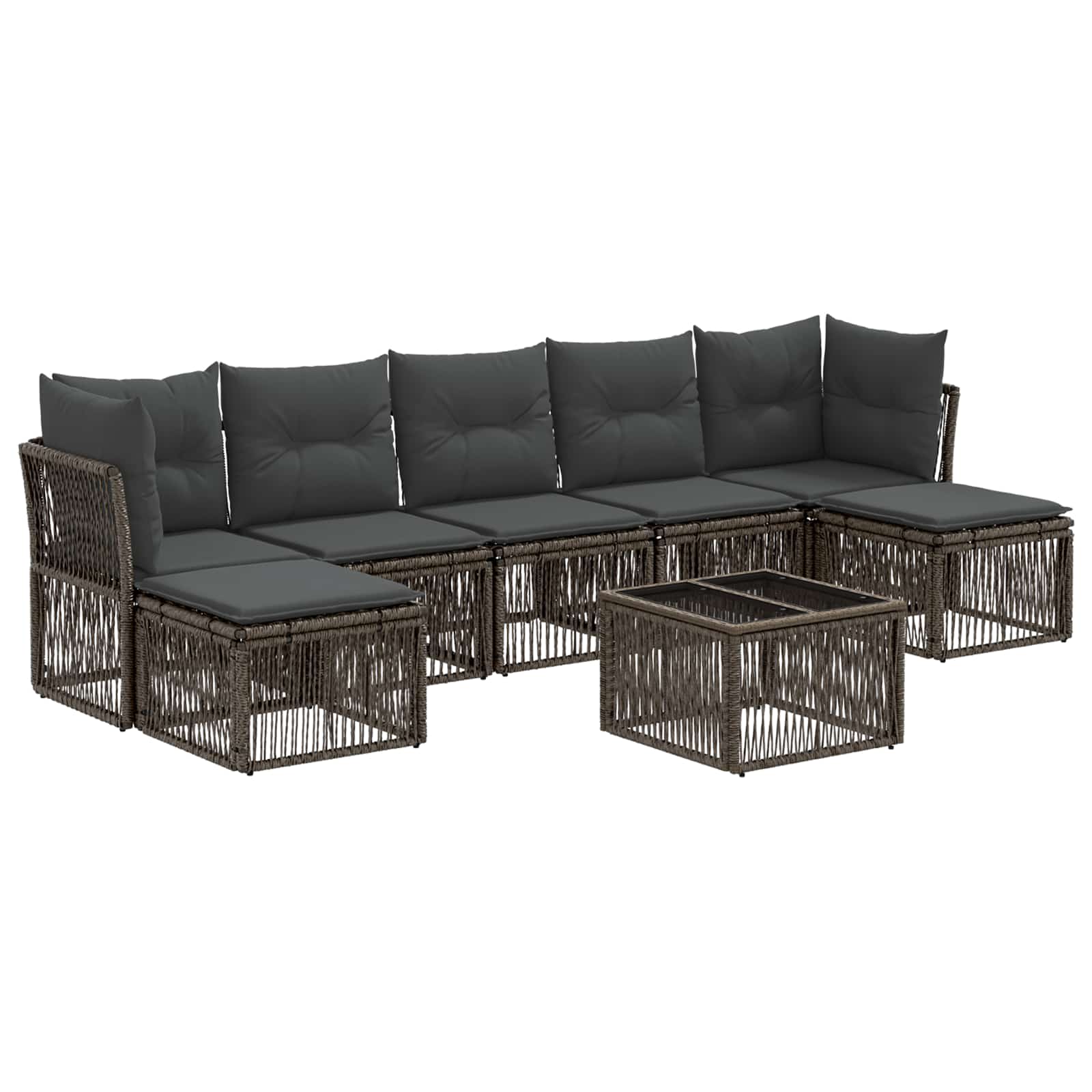Ensemble de canapé de jardin 8 pcs Gris polyrotin - XIOS