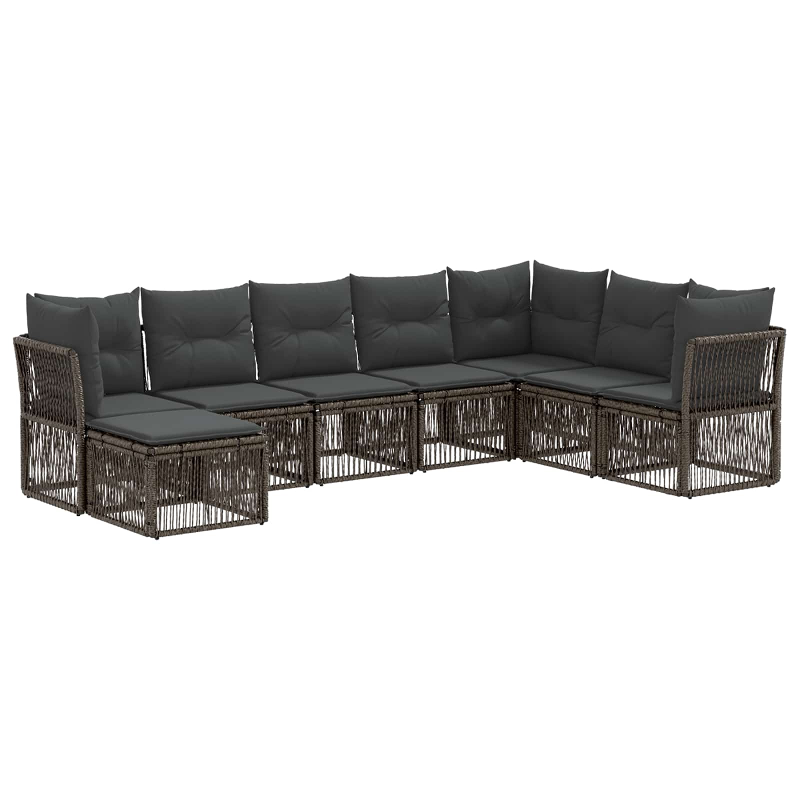 Ensemble de canapé de jardin 8 pcs Gris polyrotin - XIOS
