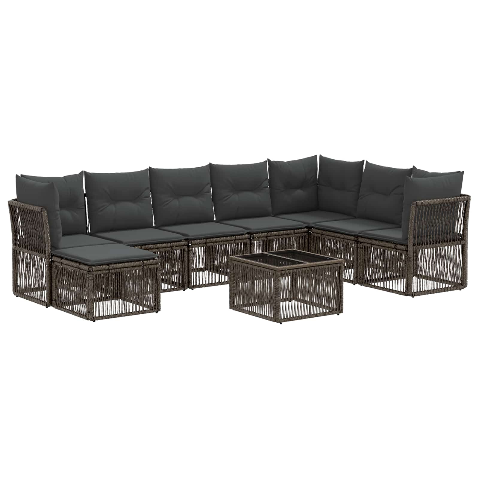 Ensemble de canapé de jardin 9 pcs Gris polyrotin - XIOS