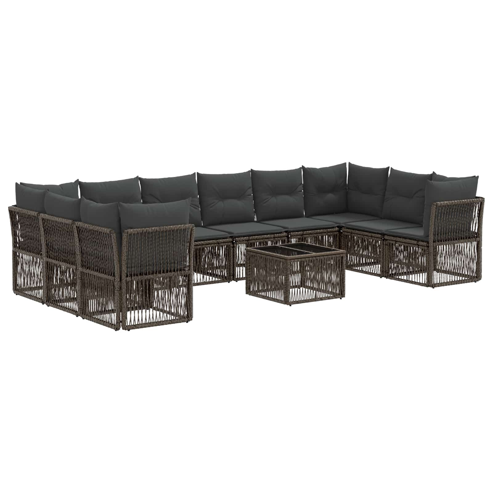 Ensemble de canapé de jardin 11 pcs Gris polyrotin - XIOS