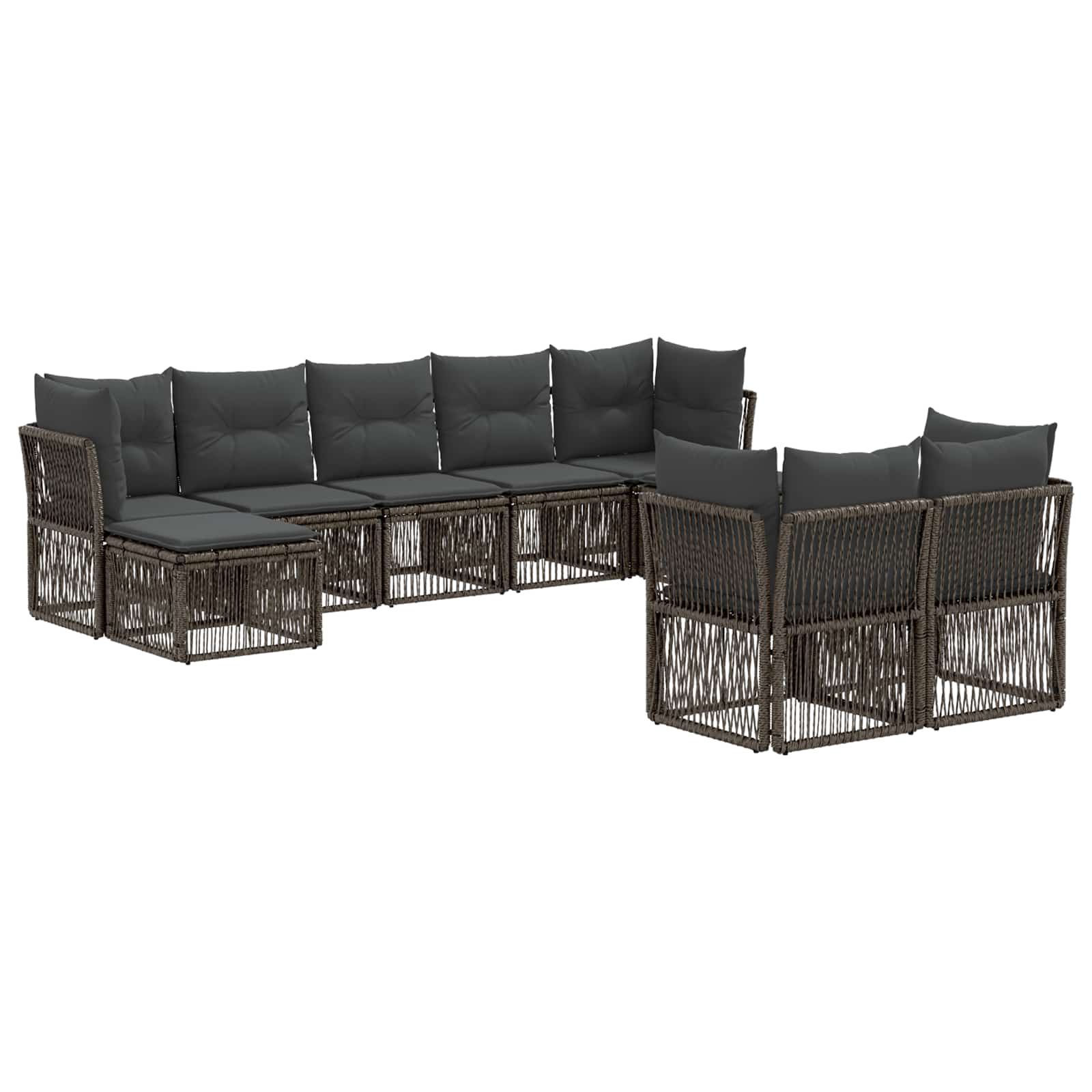Ensemble de canapé de jardin 9 pcs Gris polyrotin - XIOS
