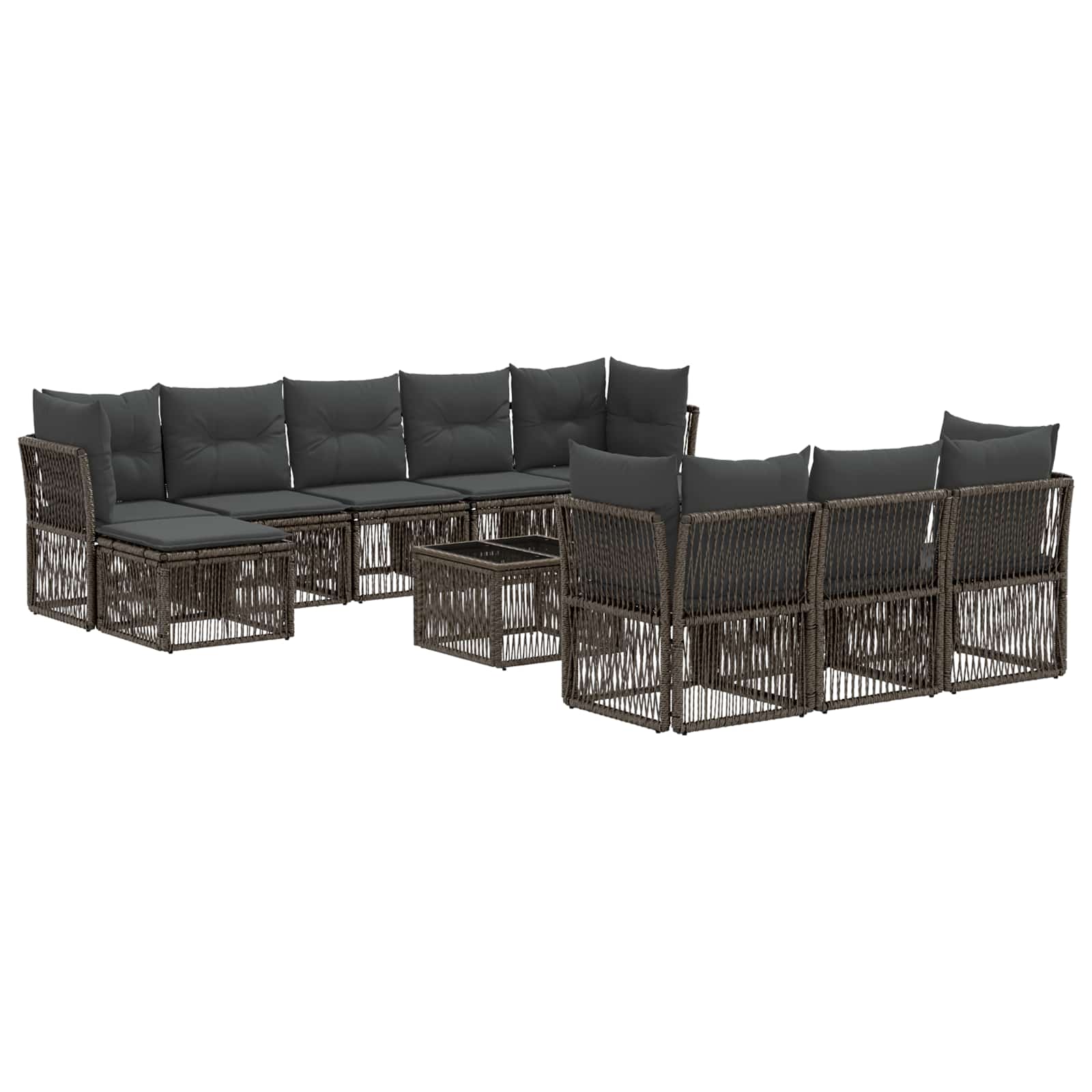 Ensemble de canapé de jardin 11 pcs Gris polyrotin - XIOS