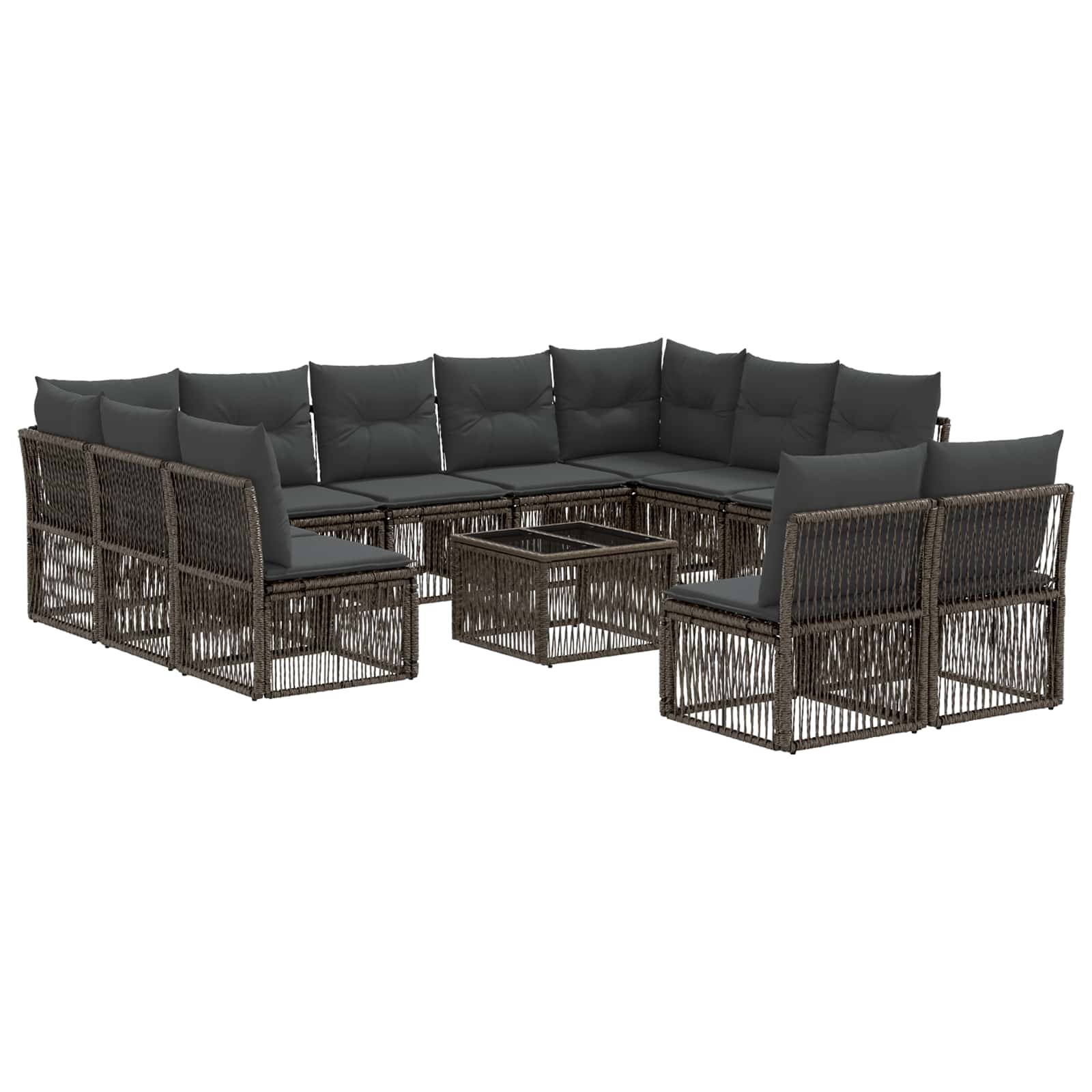 Ensemble de canapé de jardin 12 pcs Gris polyrotin - XIOS