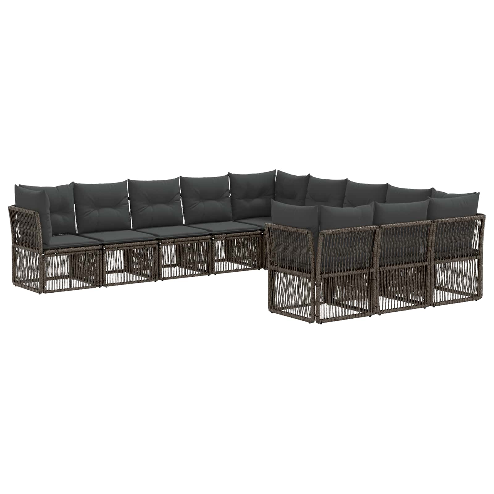 Ensemble de canapé de jardin 11 pcs Gris polyrotin - XIOS