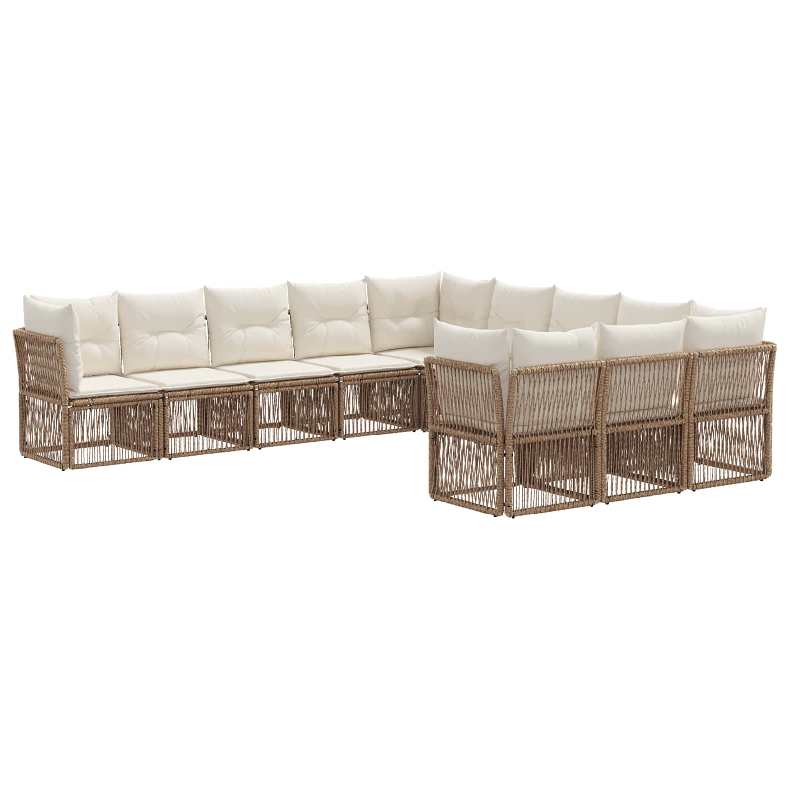 Ensemble de canapé de jardin 11 pcs Beige polyrotin - XIOS
