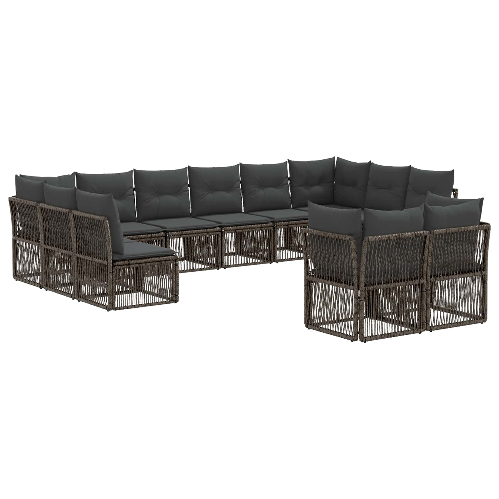 Ensemble de canapé de jardin 12 pcs Gris polyrotin - XIOS