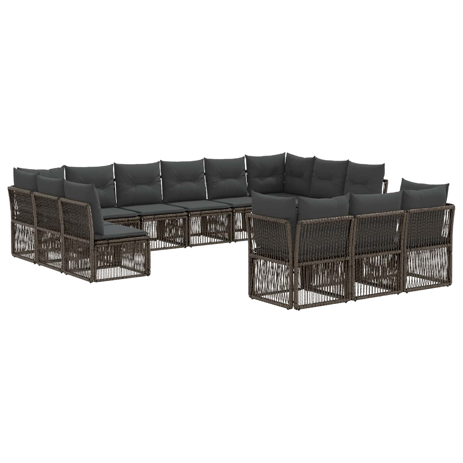 Ensemble de canapé de jardin 13 pcs Gris polyrotin - XIOS