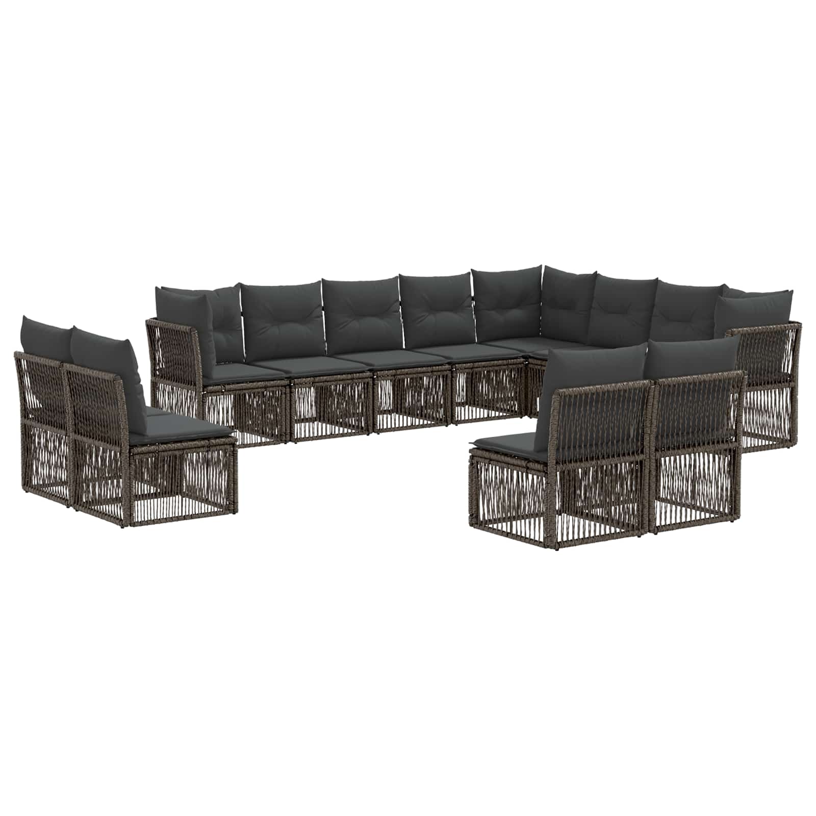 Ensemble de canapé de jardin 12 pcs Gris polyrotin - XIOS
