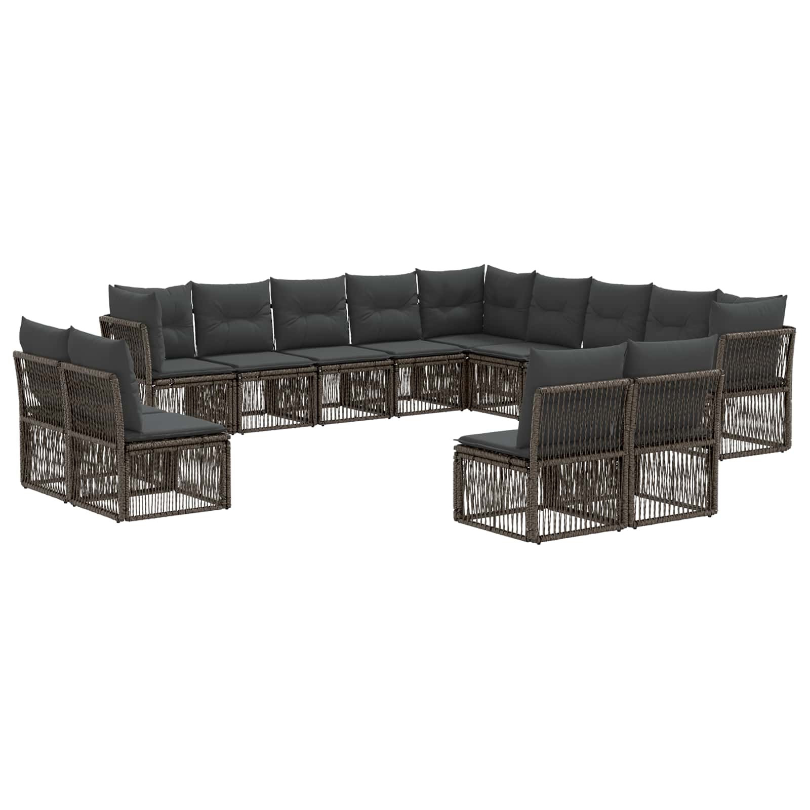 Ensemble de canapé de jardin 13 pcs Gris polyrotin - XIOS