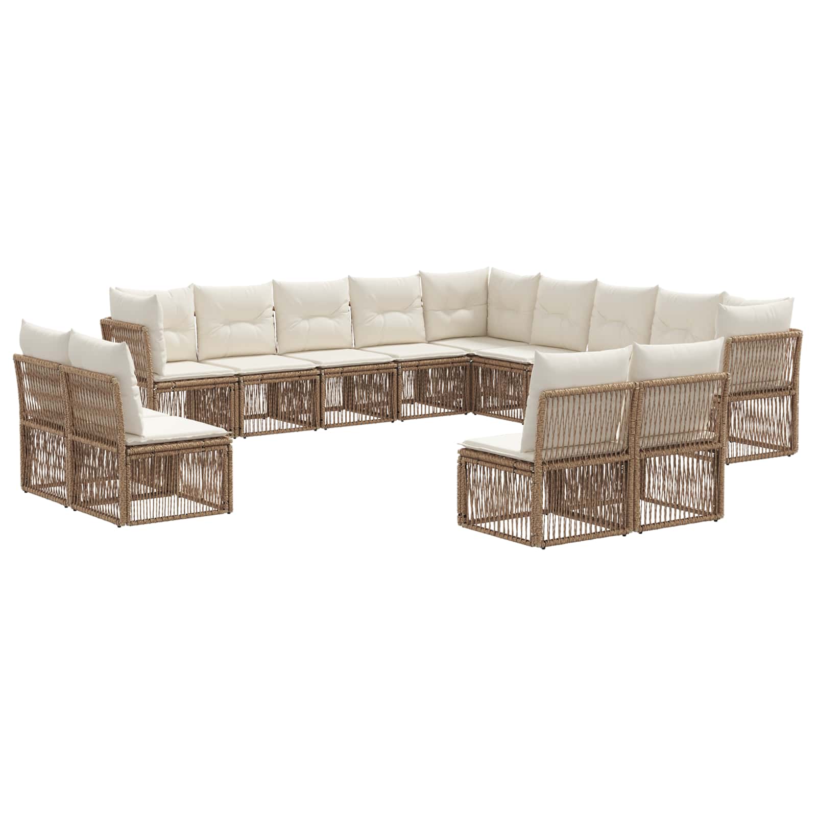 Ensemble de canapé de jardin 13 pcs Beige polyrotin - XIOS