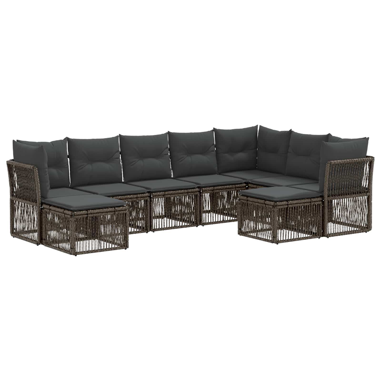 Ensemble de canapé de jardin 9 pcs Gris polyrotin - XIOS