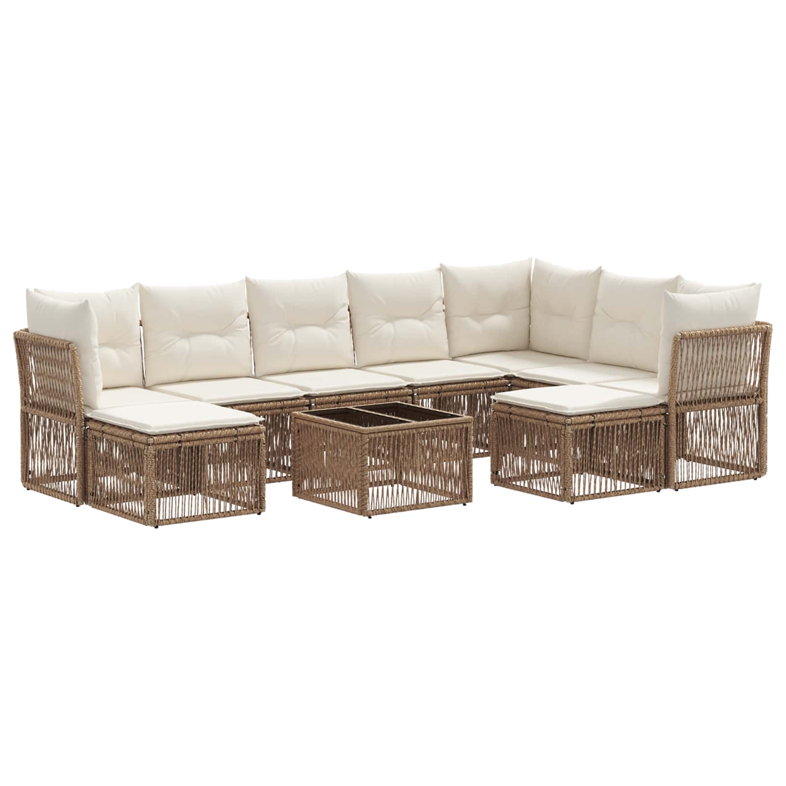 Ensemble de canapé de jardin 10 pcs Beige polyrotin - XIOS