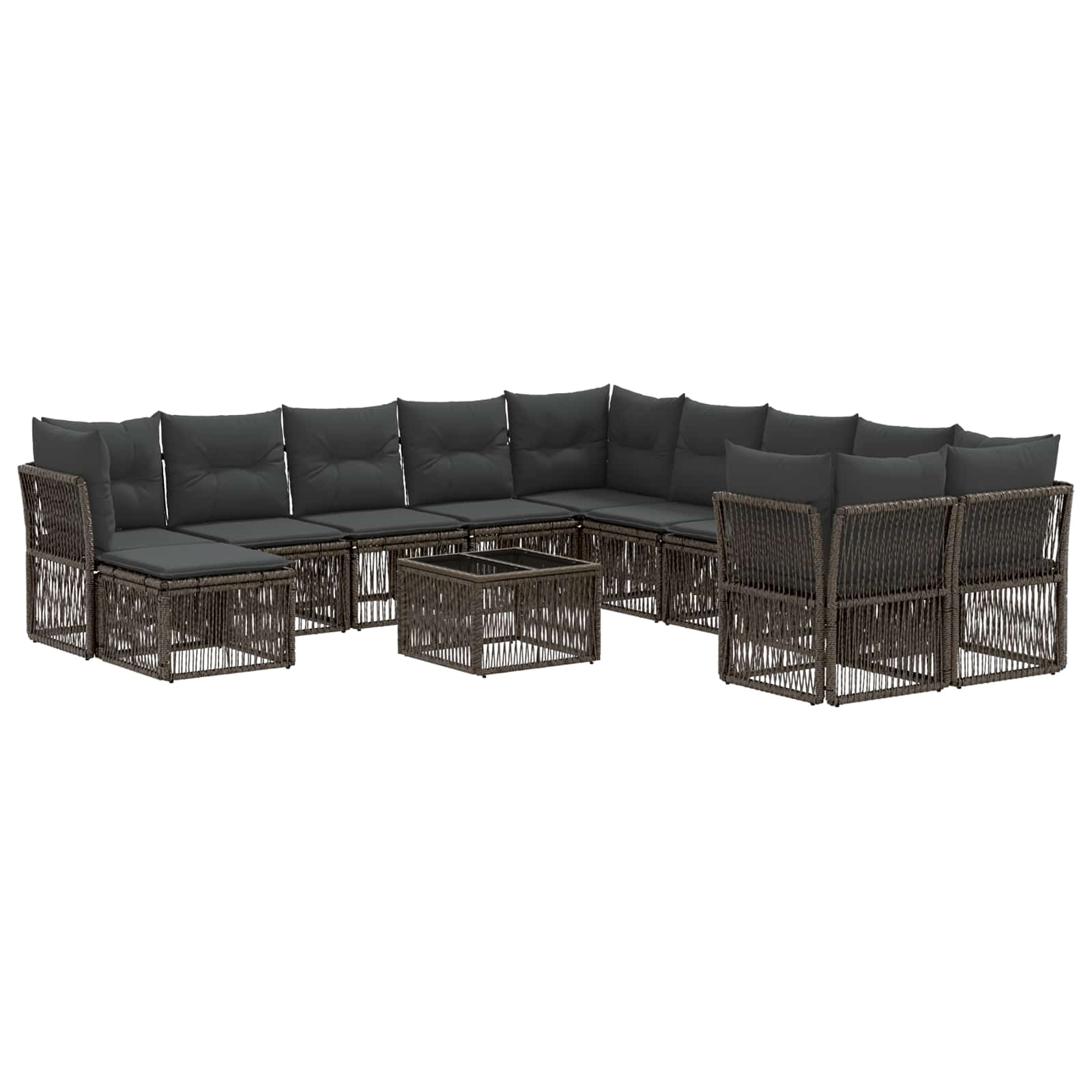 Ensemble de canapé de jardin 12 pcs Gris polyrotin - XIOS