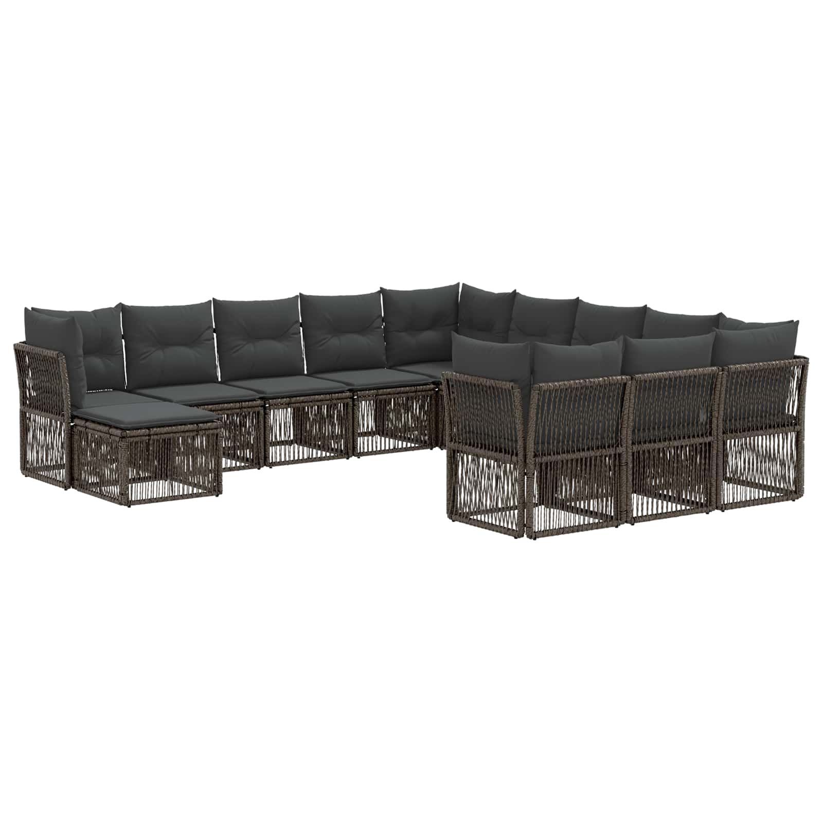 Ensemble de canapé de jardin 12 pcs Gris polyrotin - XIOS