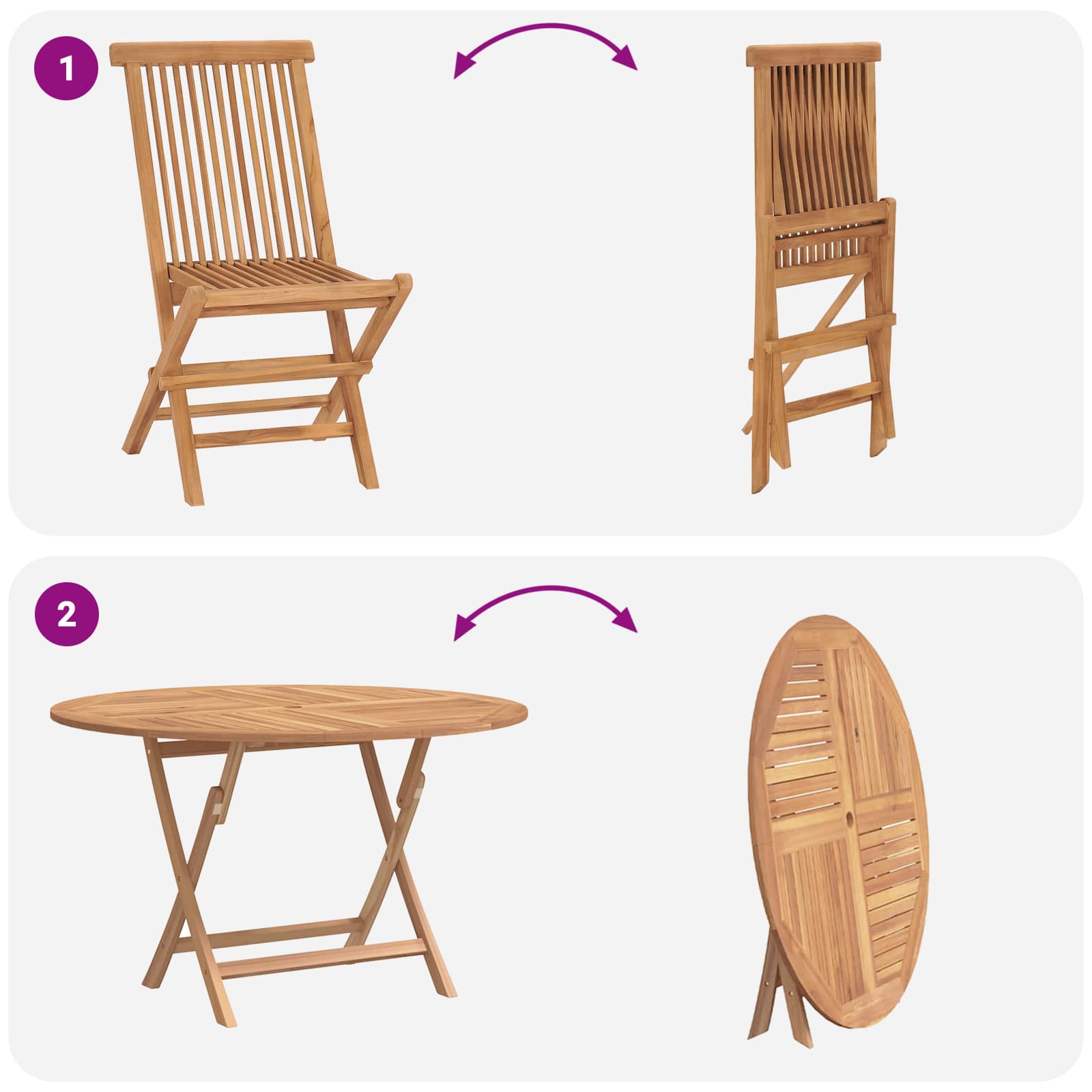 Ensemble bistro de jardin 3 pcs Naturel Bois de teck massif - XIOS