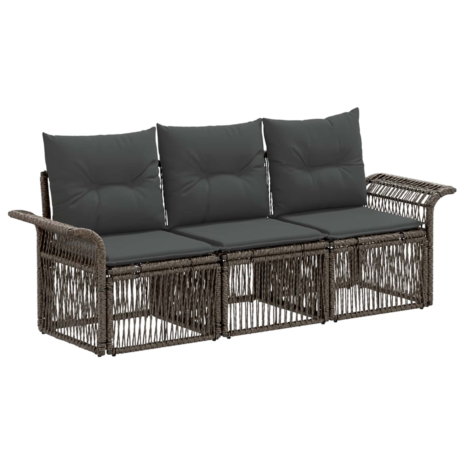 Ensemble de canapé de jardin 3 pcs Gris polyrotin - XIOS
